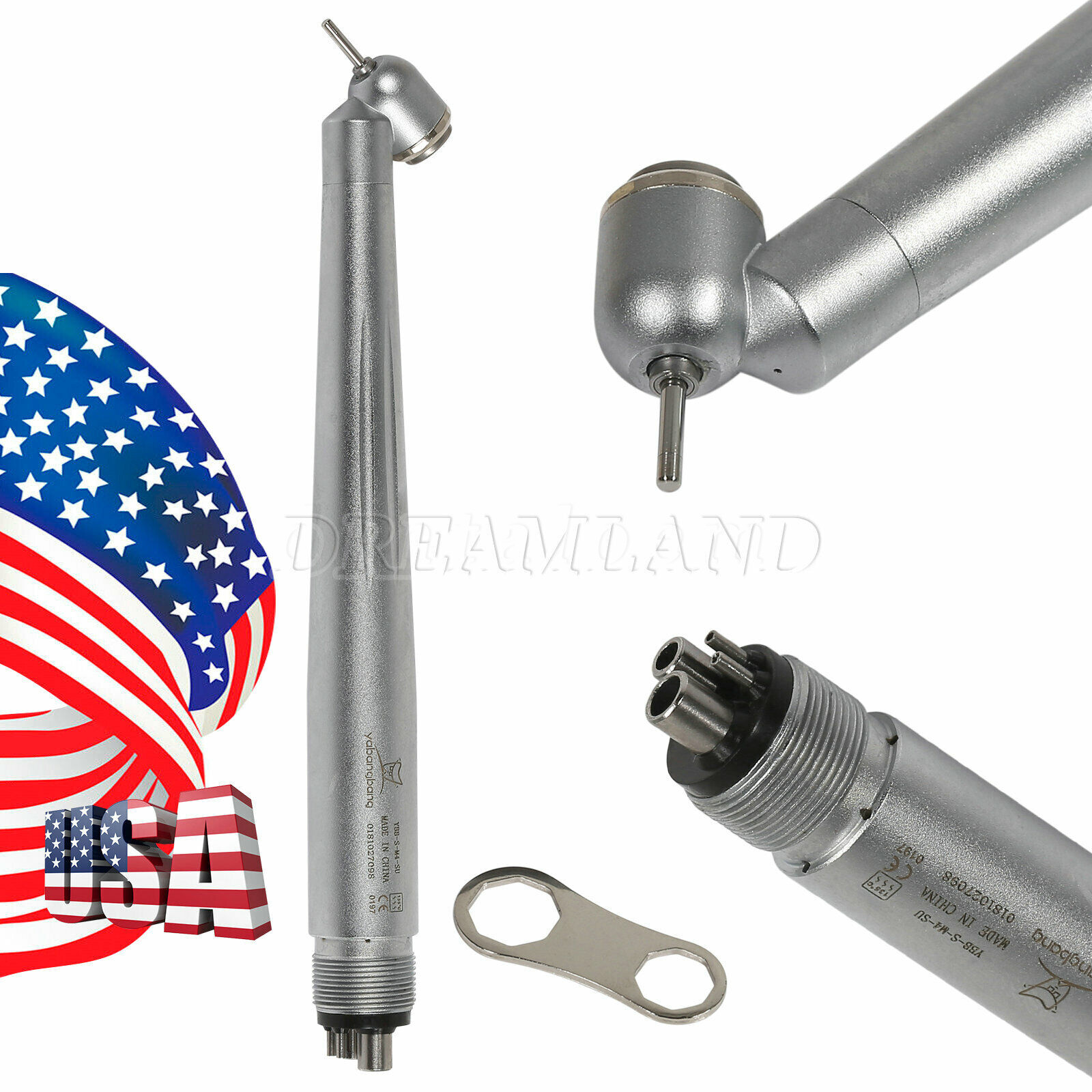 1-5 NSK Style LED Dental 45 Degree Surgical High Speed Handpiece 4-Hole OEM