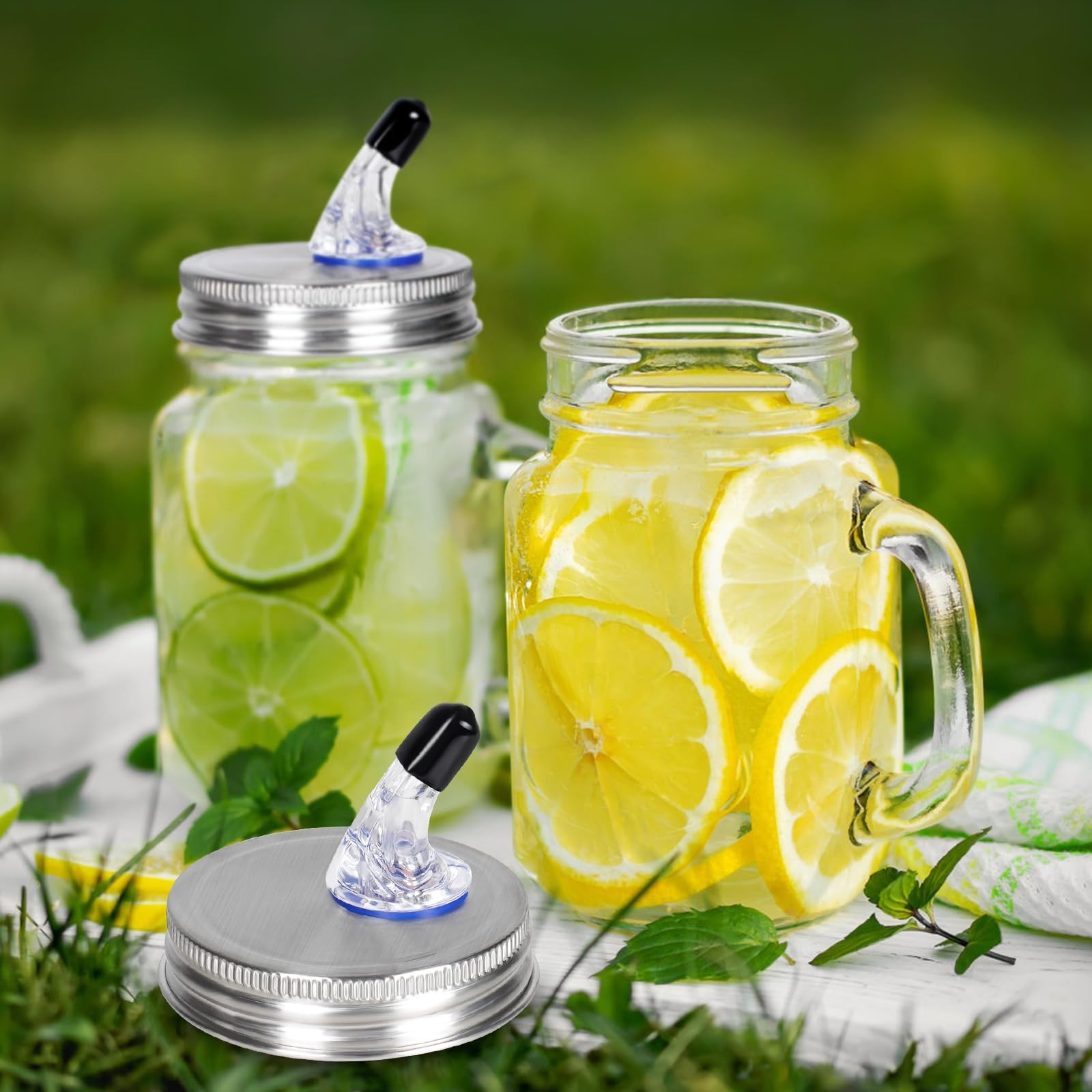 Stainless Steel Mason Jar 2.75 Inch Regular Mouth(New Style), silver lid 1