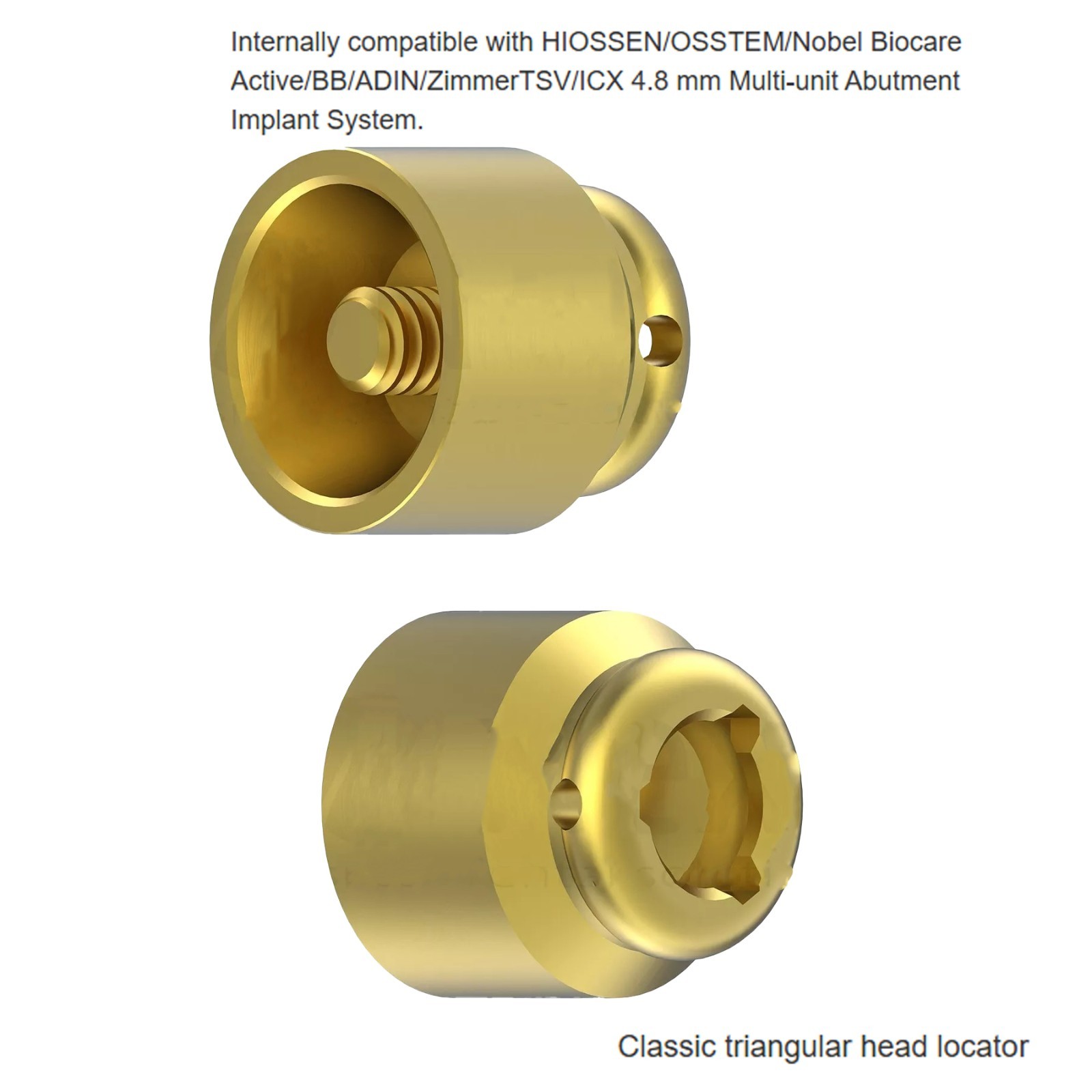 Hiossen/Nobel/Zimmer/BB/Adin Multi-Unit 4.8 Platrorm Locator Abutment For 3/5mm
