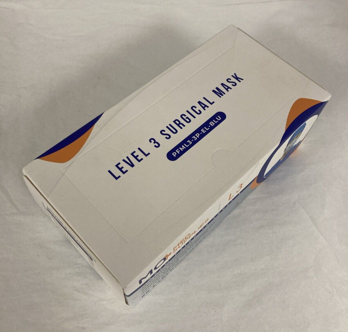 Mo+Med Supplies, Ear-Loop Face Masks, ASTM Level 3, Blue, 50pcs Made in USA