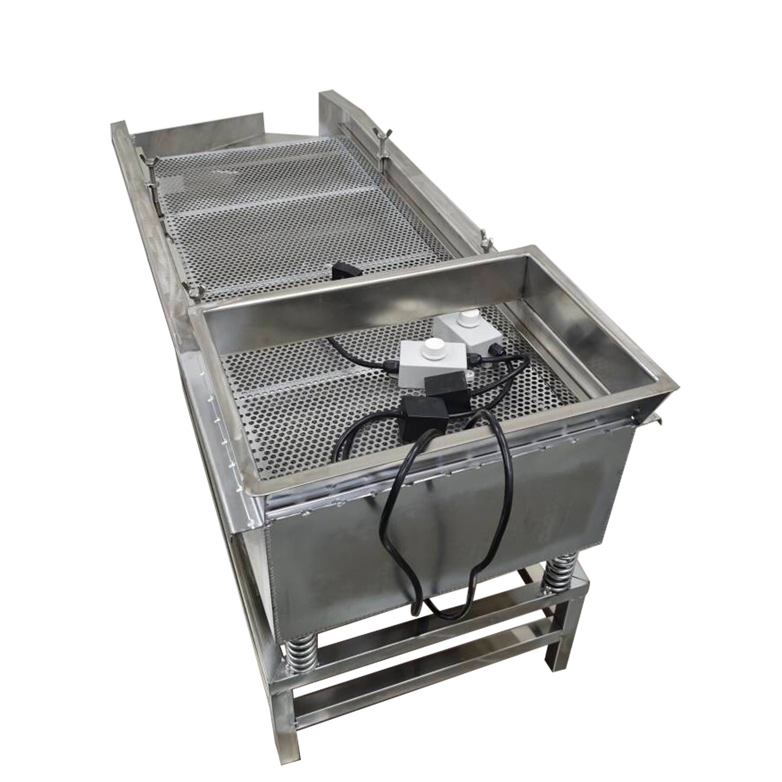 Double Layers Linear Vibrating Screen Sifter 6mm&3mm Sieve Screen Shaker 110V