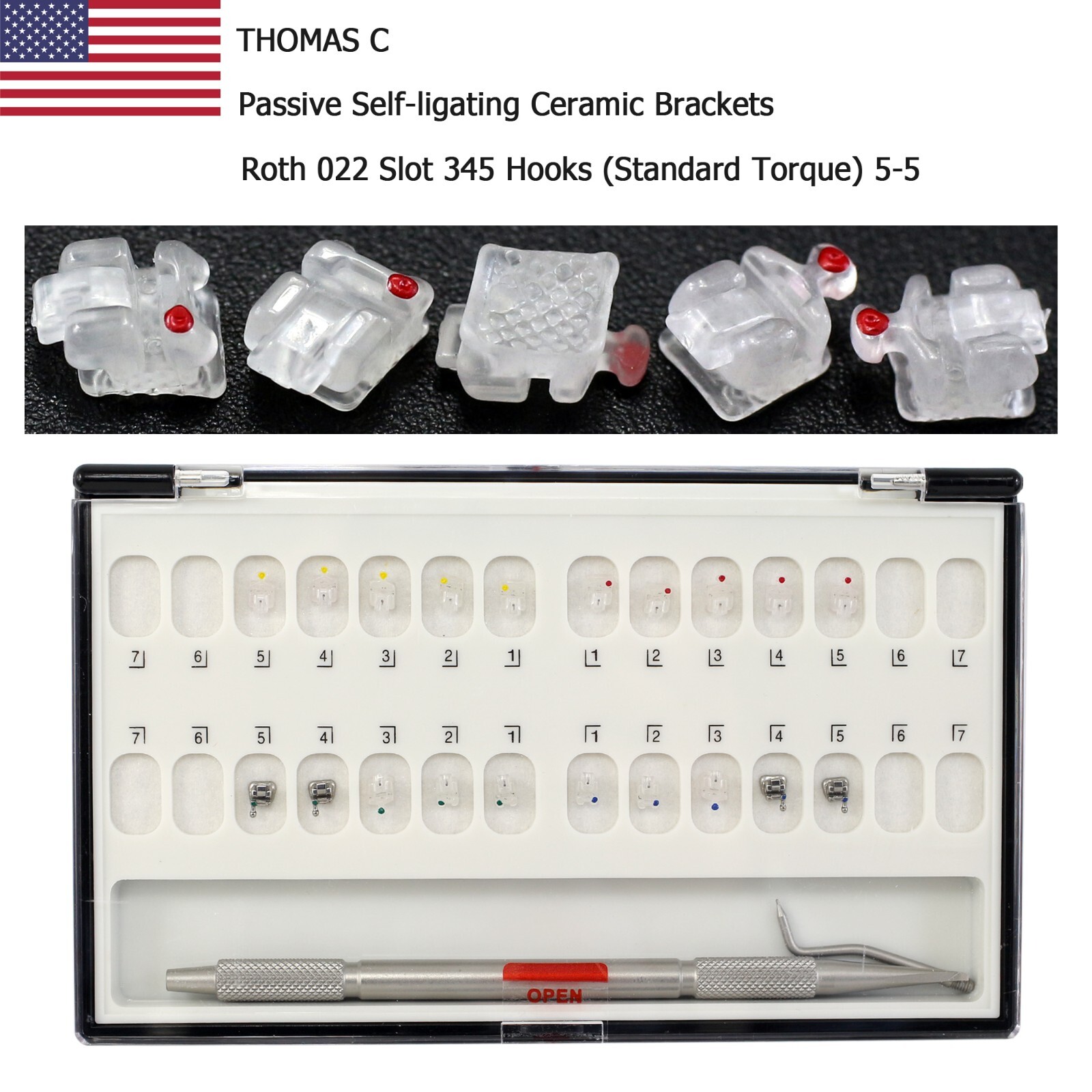 Dental Ceramic Brackets Orthodontic Self Ligating Braces Roth MBT Aesthetics