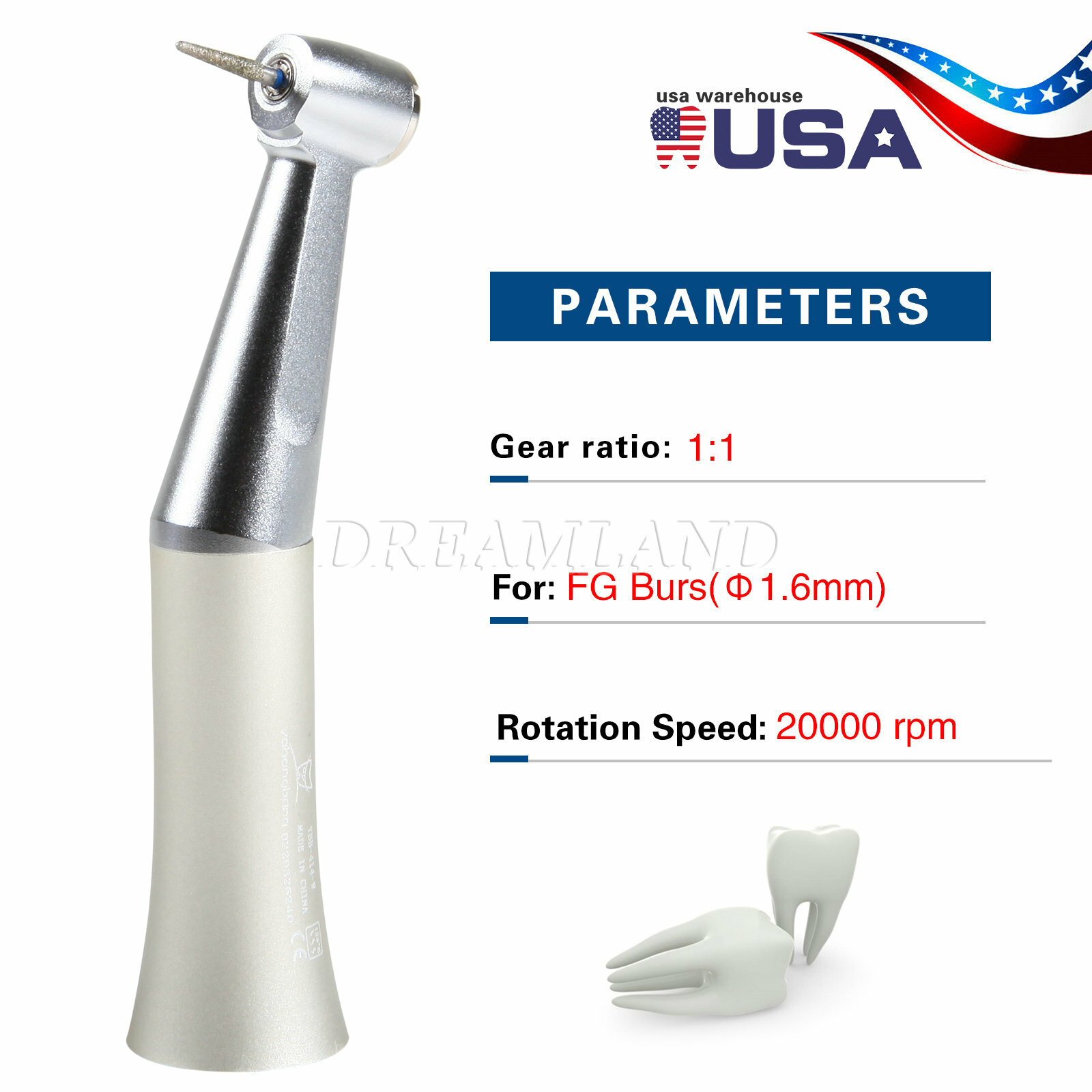 1-5 x Dental Slow Speed Contra Angle Handpiece fit NSK 1.6mm Friction Grip