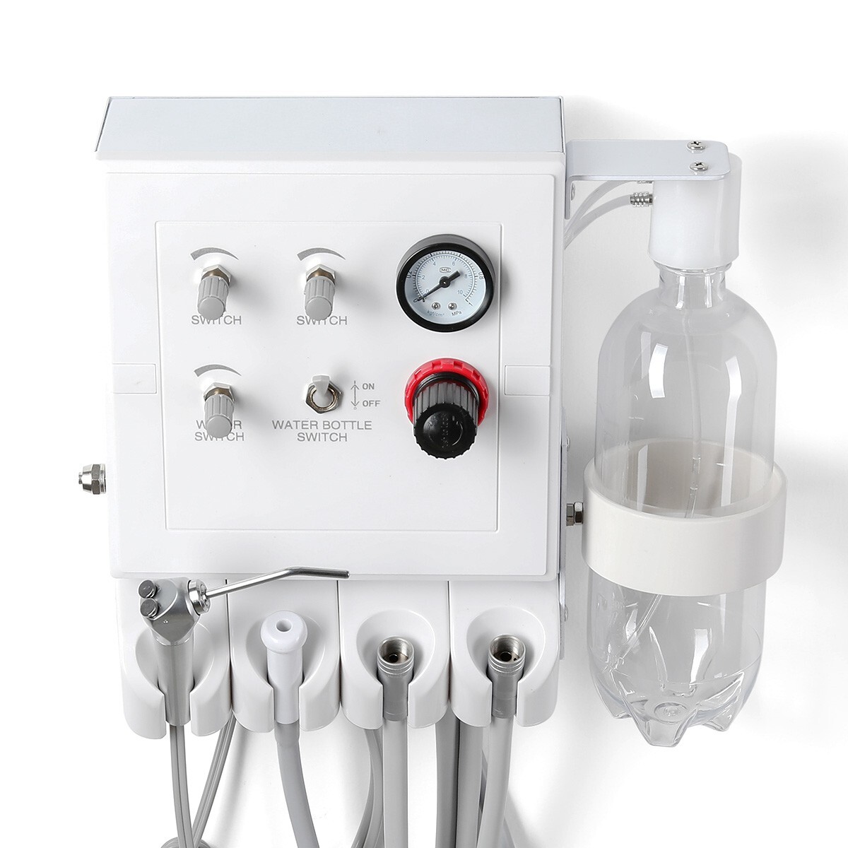 Unidad de turbina dental portátil trabajo succión débil con compresor aire 4Hole