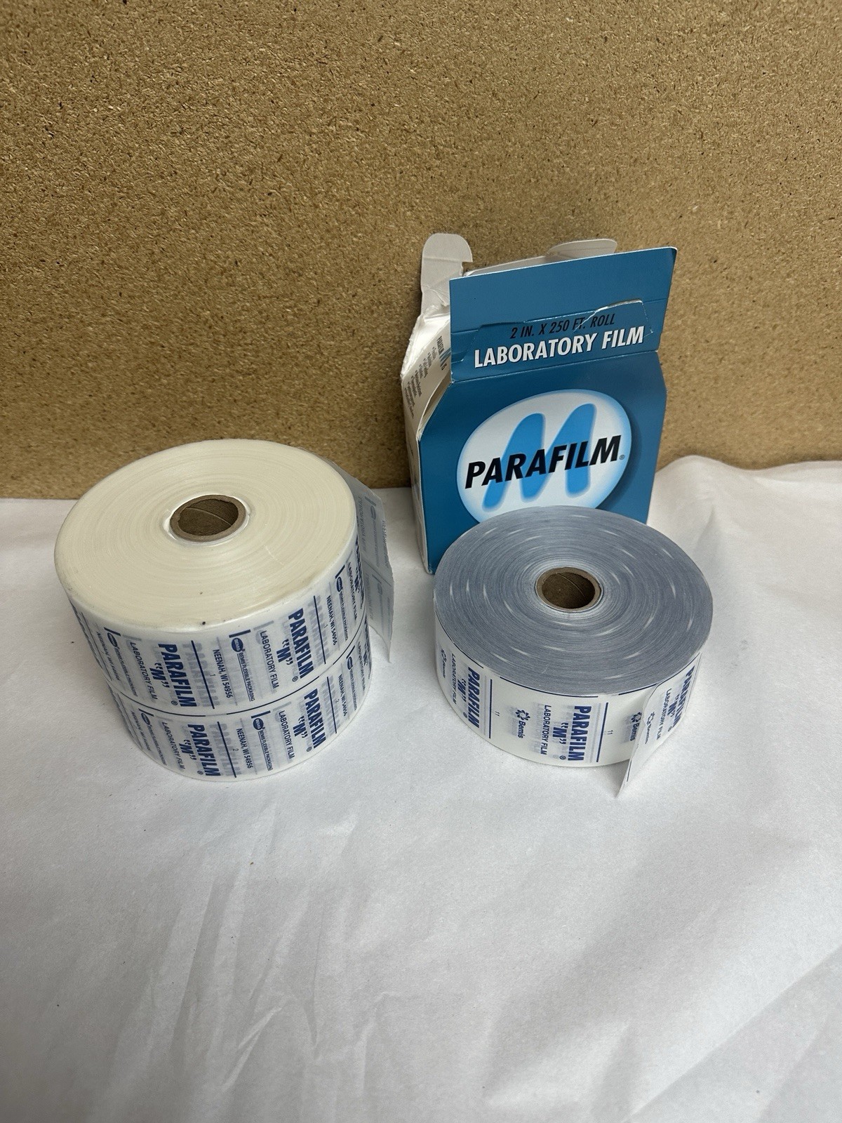 2 Amcor Parafilm M Laboratory Film 2″ X 250 ft (PM-992) & 4″ x 250 ft (PM-999)