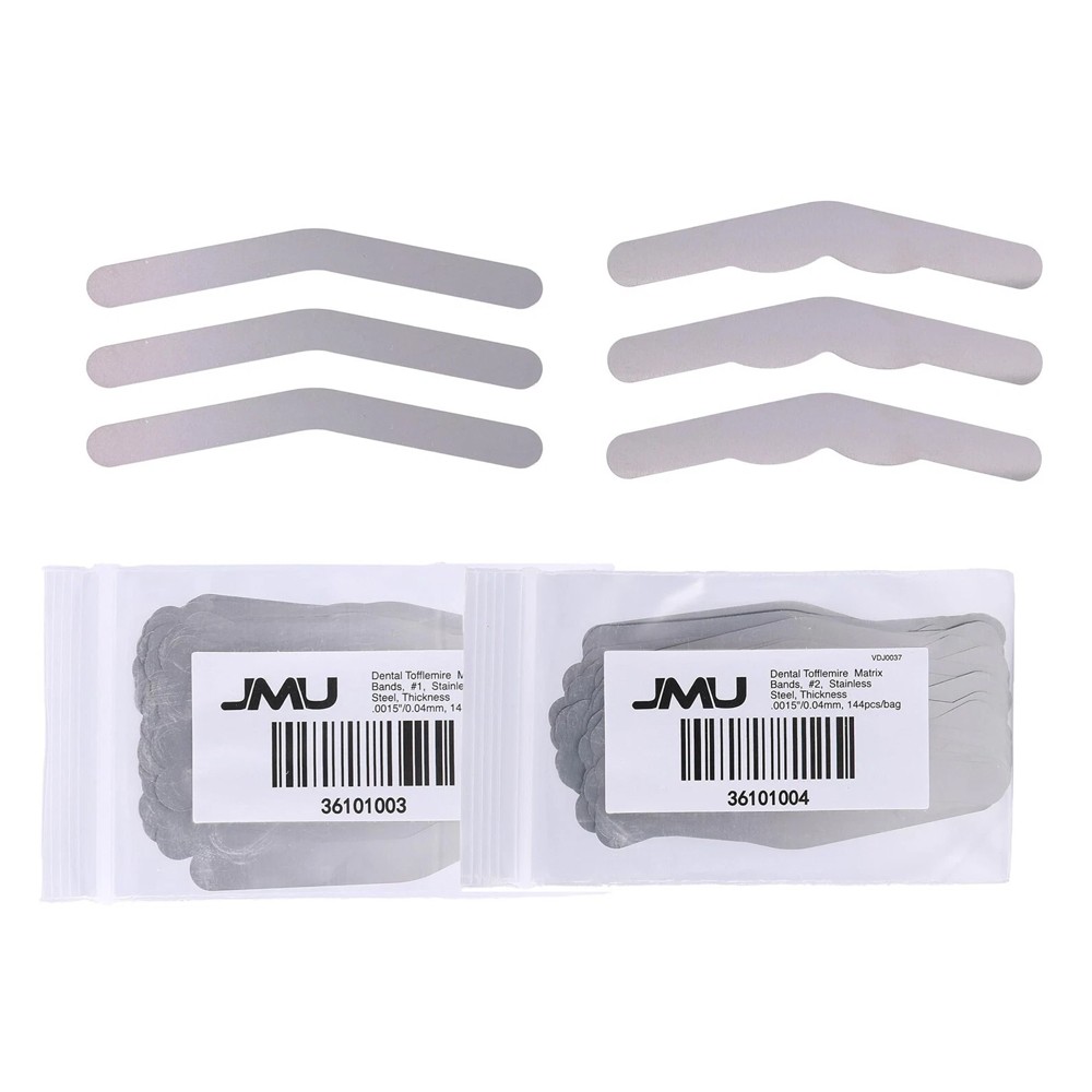 288pc Dental universal Matrix Bands Tofflemire Stainless Steel bands 0.015′ #1#2