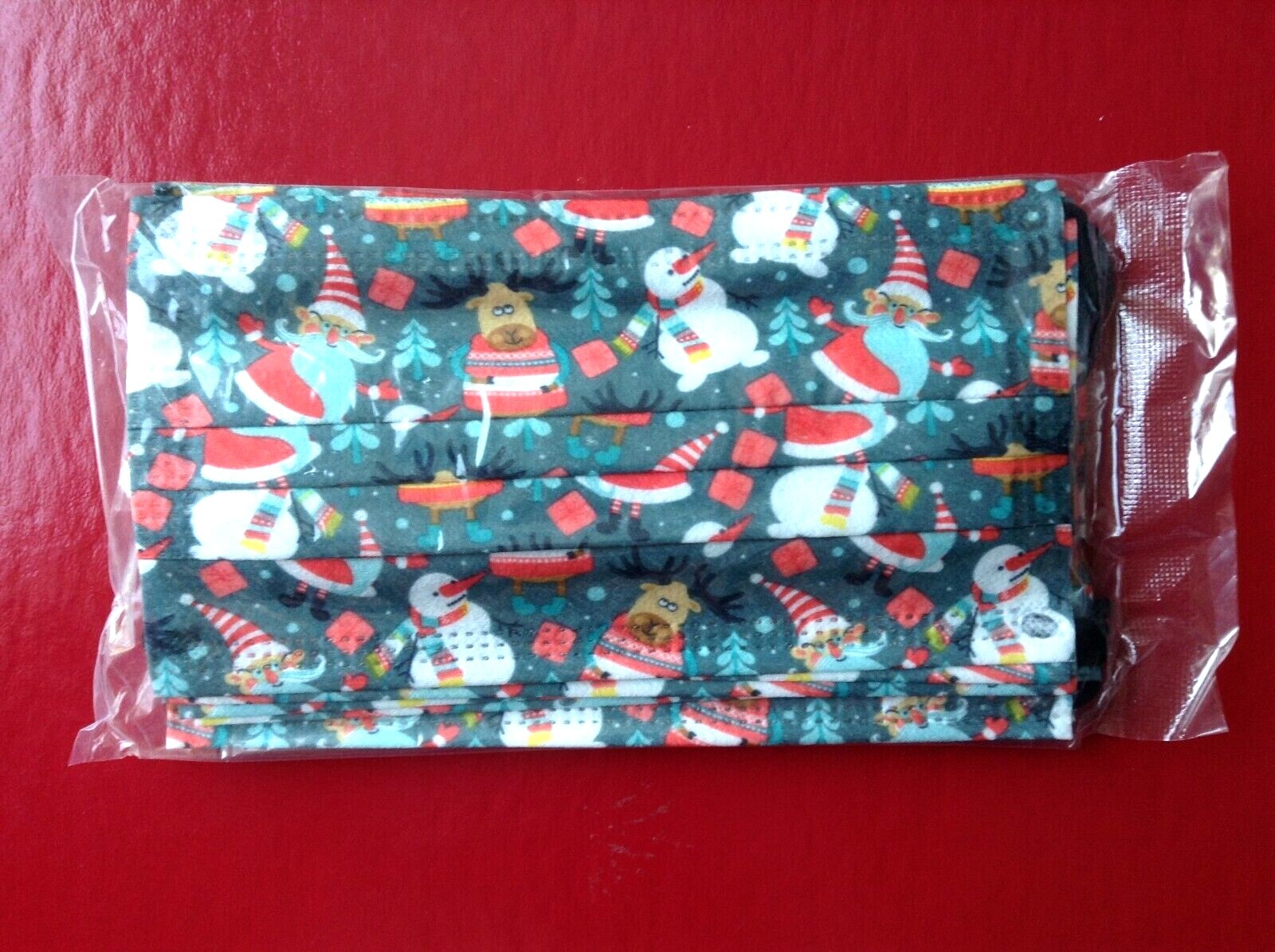 Face Masks, Disposable, Christmas Holiday by Karoter 3 Ply Kids Size ~ 50 Piece