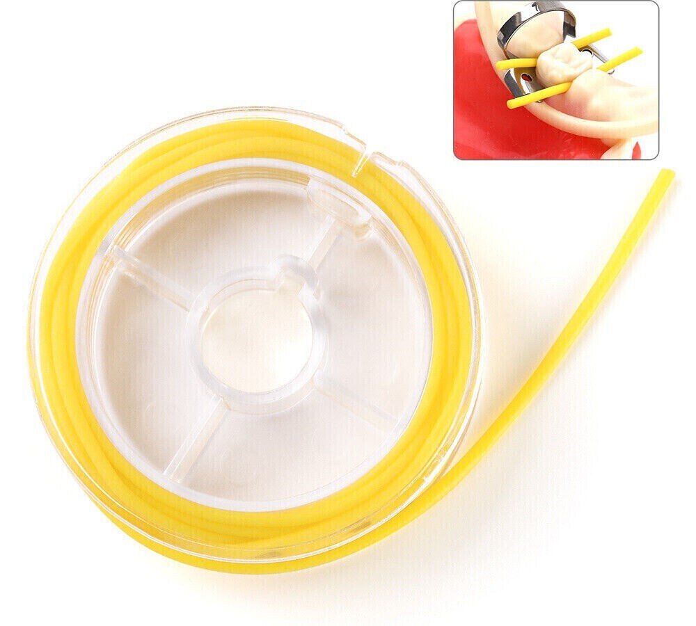 Dental Rubber Dam Stabilizing Cord Clamps Elastic Wedges Line Clamps Sheets 2.1m