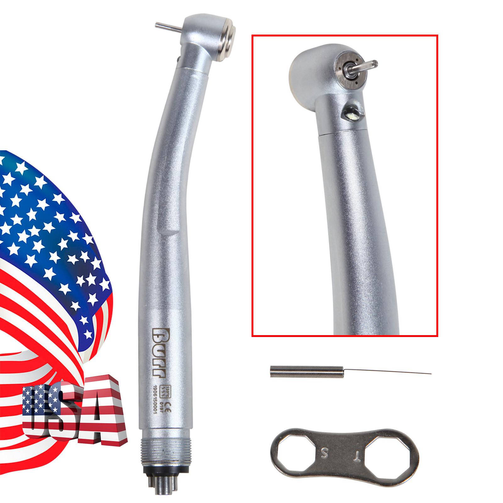 Dental LED E-generator 2*High + 1*Low Speed Handpiece 4/2 Hole NSK Style