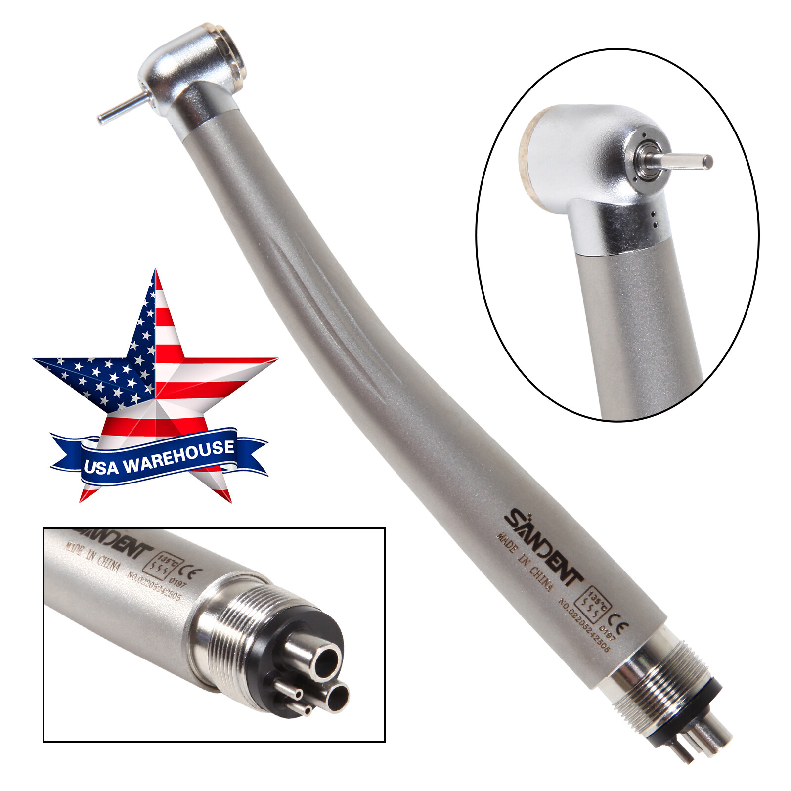 10* SANDENT Dental High Speed Handpiece push button spray 4Hole Midwest fit NSK