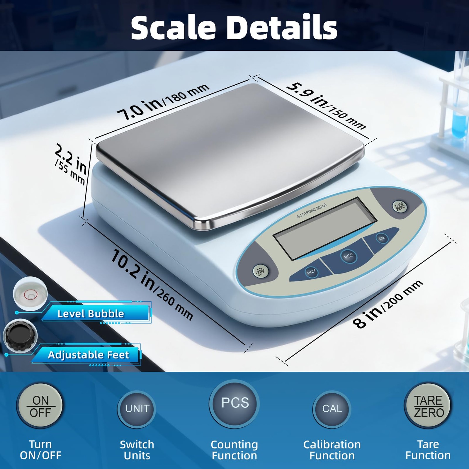 Lab Scale 5000g x 0.01g,13 Unit 0.01g Accuracy High