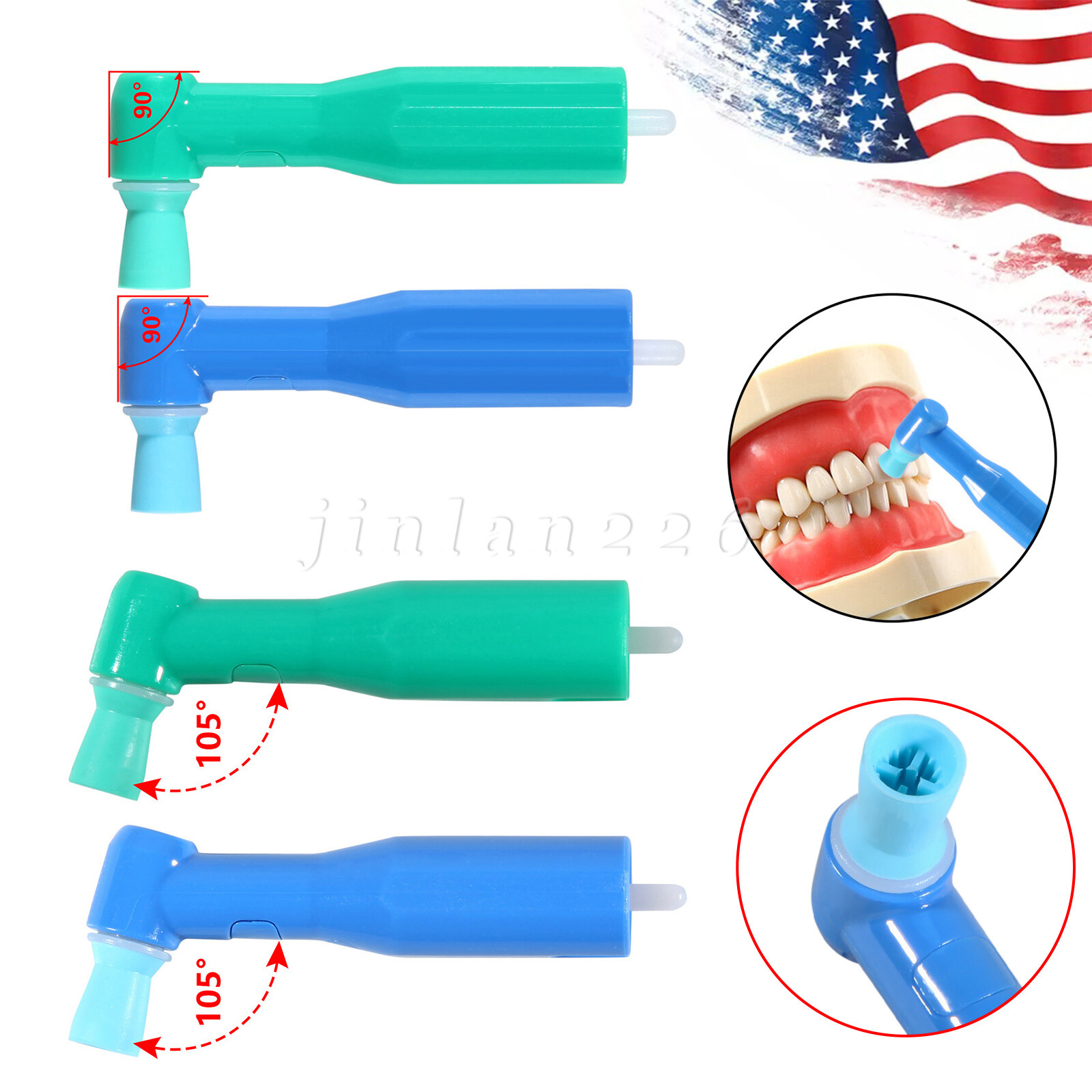 500pcs Dental Disposable Prophy Angles Top Quality Latex Free Soft or Firm
