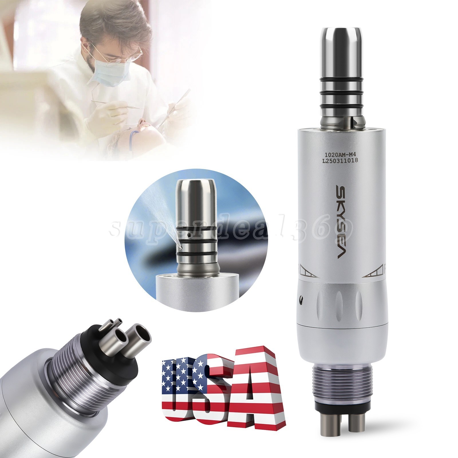 1-10 PCS SKYSEA Dental Inner Water E-Type Air Motor 4 Hole Handpiece Low Speed