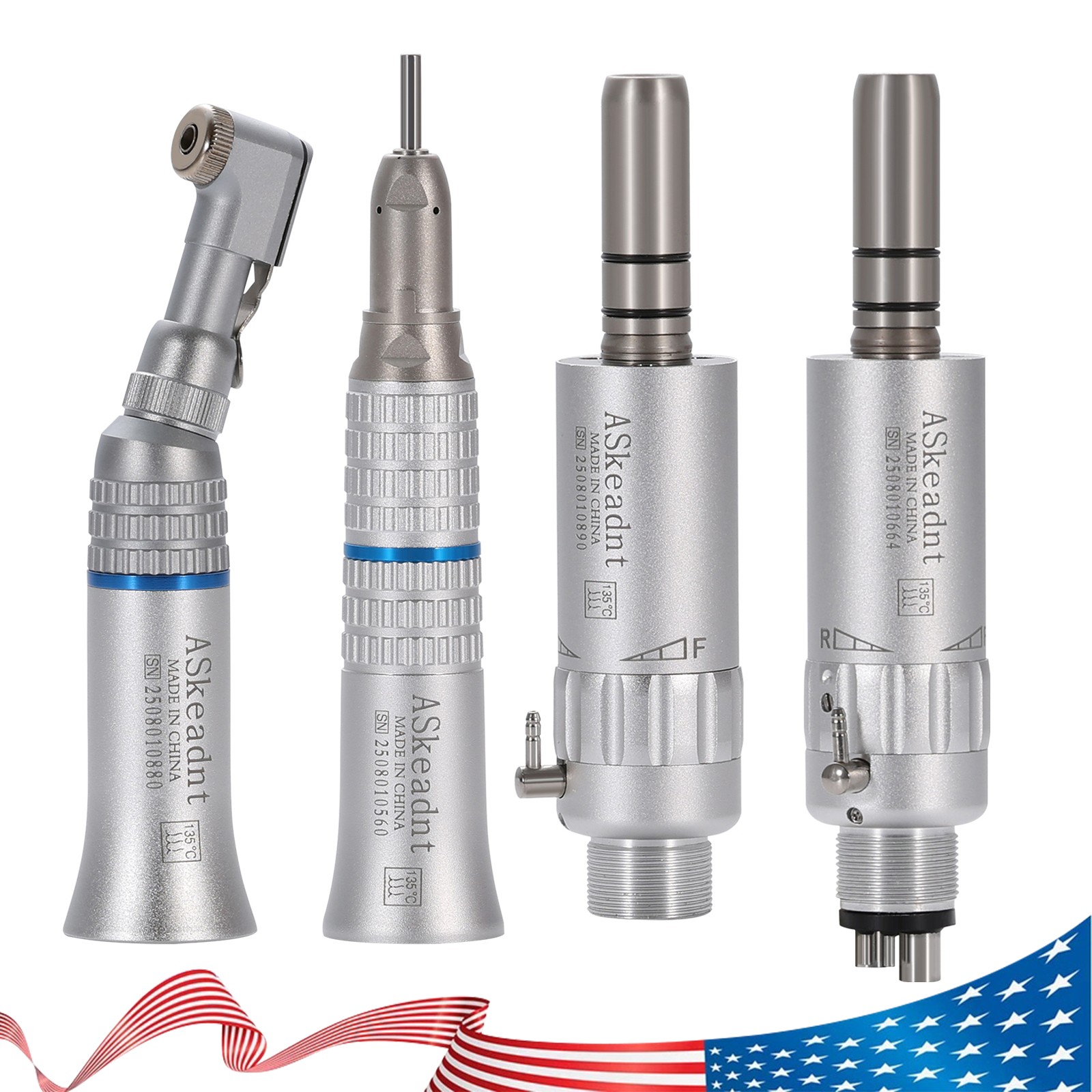 1-5X USA Dental Slow Low Speed Handpiece Straight Contra Angle Motor 2/4H L