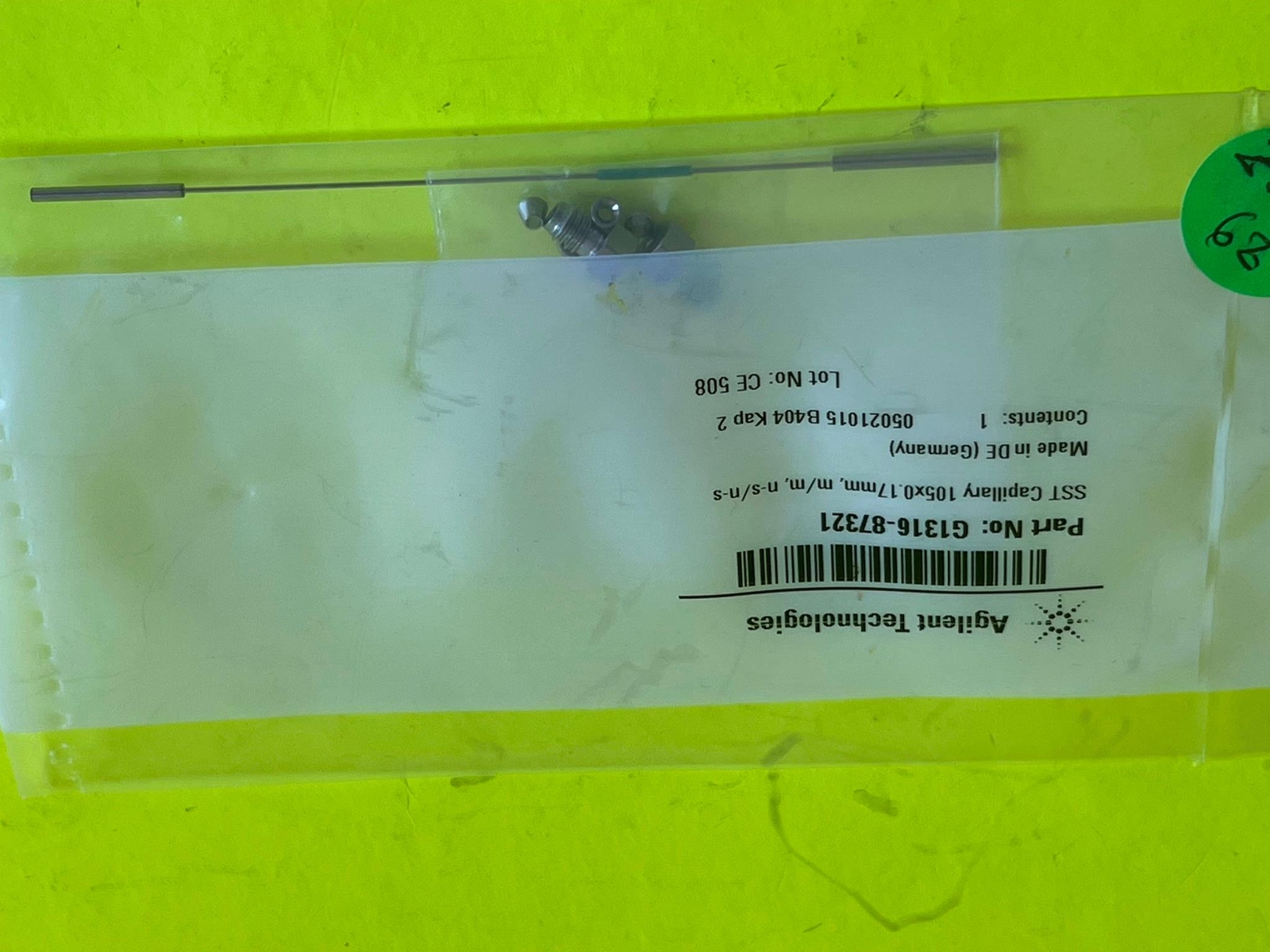AGILENT TECHNOLOGIES G1316-87321 SST CAPILLARY 105 X 0.17 MM – NEW