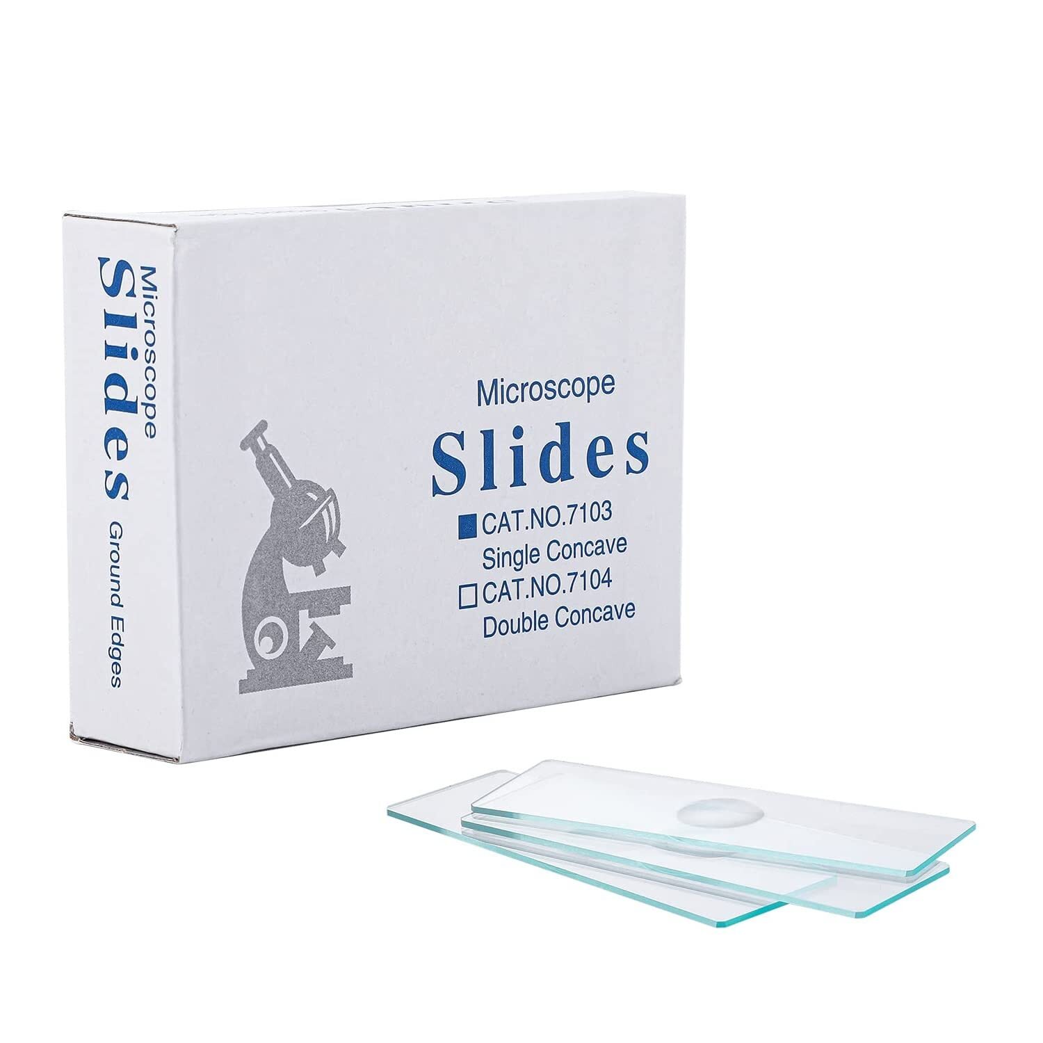 50pcs Glass Slide with Single Depression for Wet Specimen Concave Slides Lab