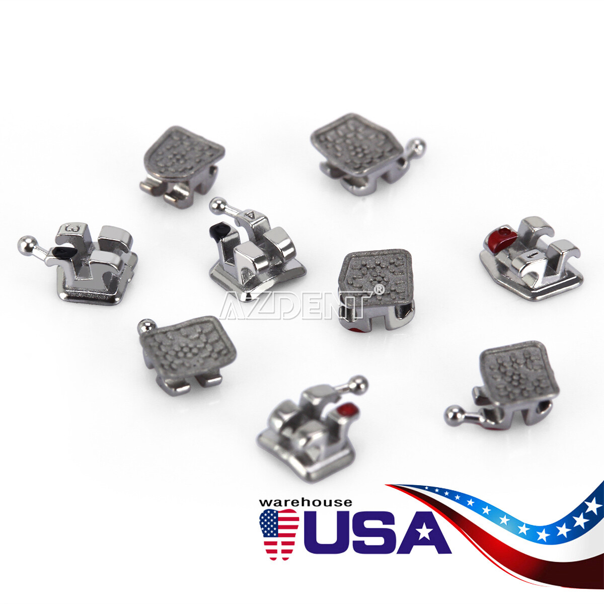 10X AZDENT Orthodontic Monoblock Brackets Mini Roth Slot.022 Hooks 3-4-5
