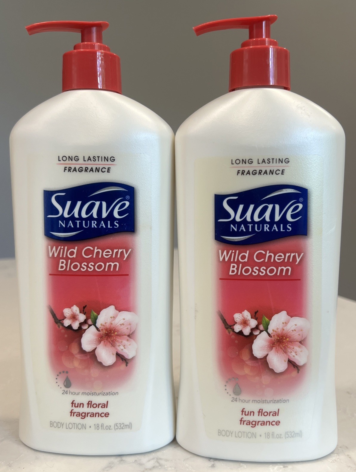 2x NEW Suave Skin Solutions Wild Cherry Blossom Lotion 18 OZ Moisturizing Floral