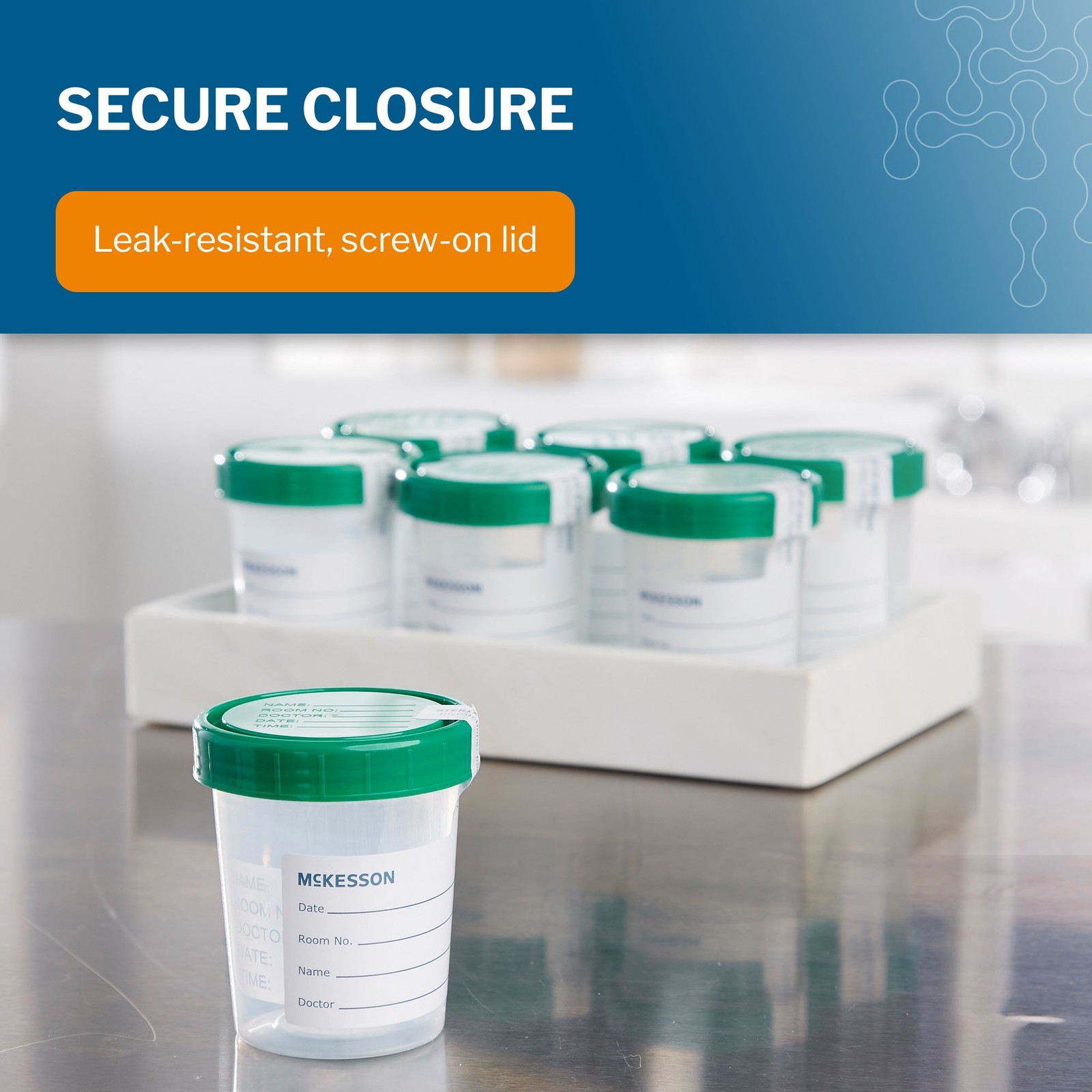 McKesson Specimen Container Sterile Inside Only Screw Cap 1 Ct
