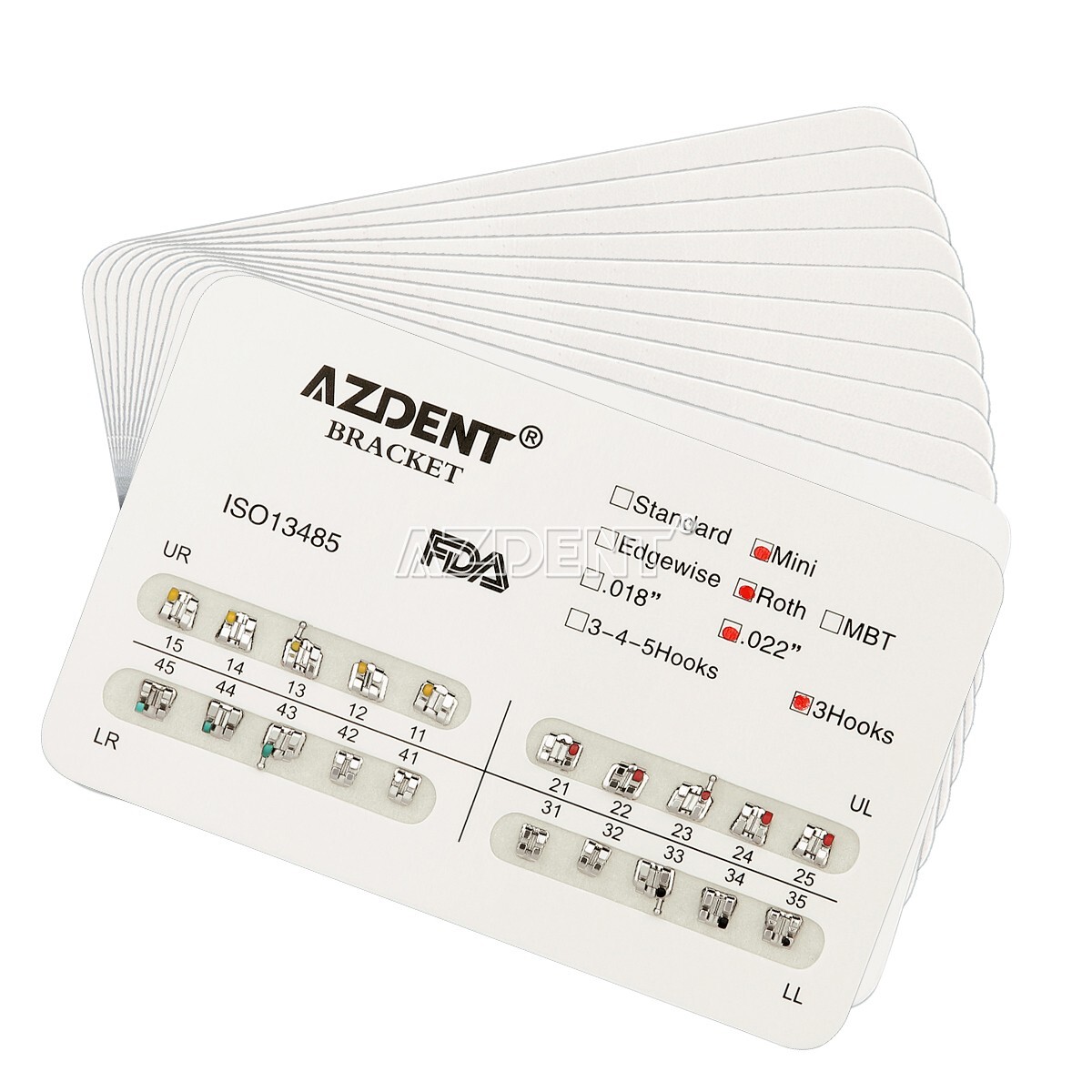 USA 50x AZDENT Dental Orthodontic Metal Brackets Braces Mini Roth.022 Hooks 3
