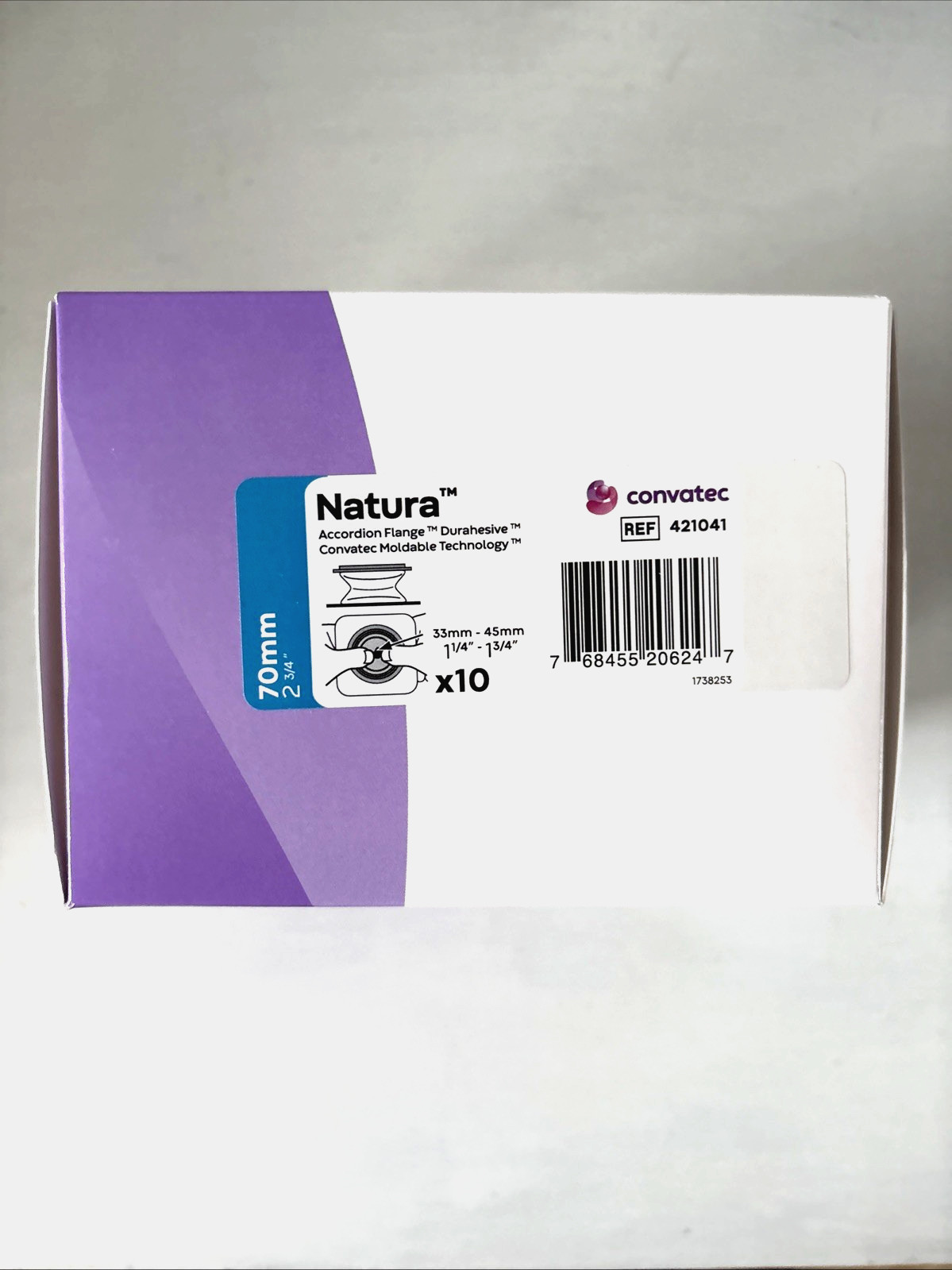 Natura Convatec 421041 Accordian Moldable Flange, 70MM 2 3/4″ Pack of 10 New OB