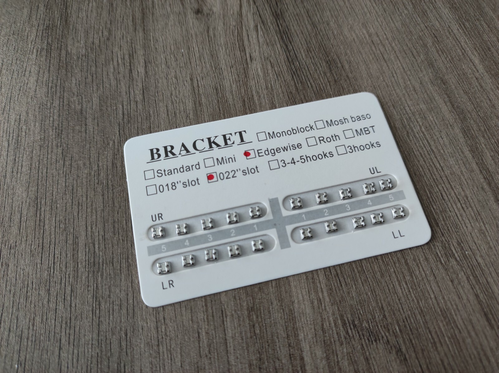 100Sets Dental Orthodontics Brackets Standard Edgewise 022 Slot No Hook