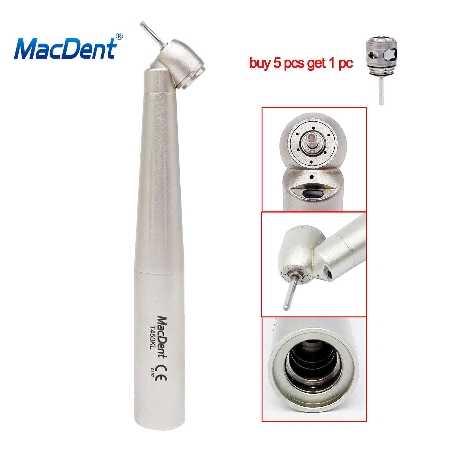 Dental 45 Degree Angle Surgical Handpiece KaVo NSK Coupler 4 Holes 6 Pins