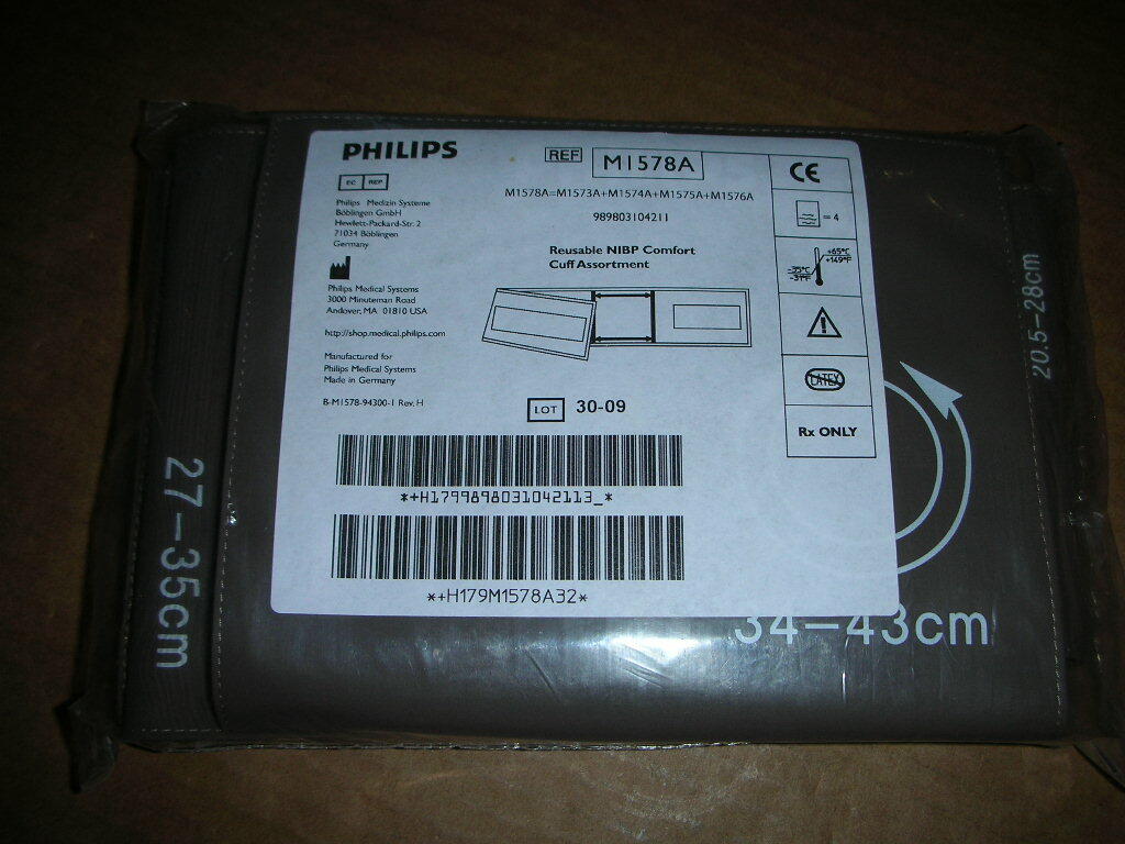 PHILIPS M1578A Comfort Care Blood Pressure Cuffs Adult KIT of 4 Sizes 4-Pcs NEW!