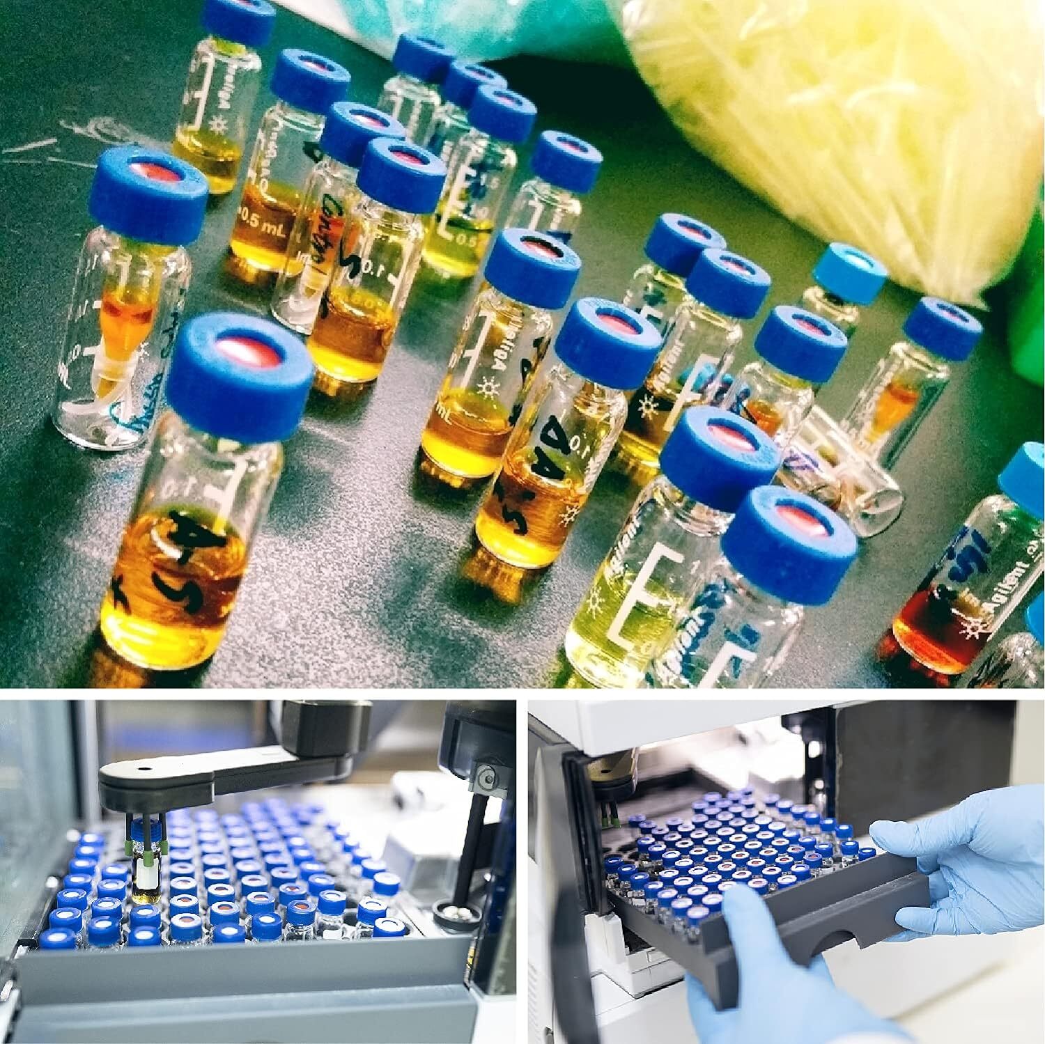 5000PCS HPLC GC 2mL Autosampler Clear Vials Screw Caps PTFE Silicone Liner 9-425