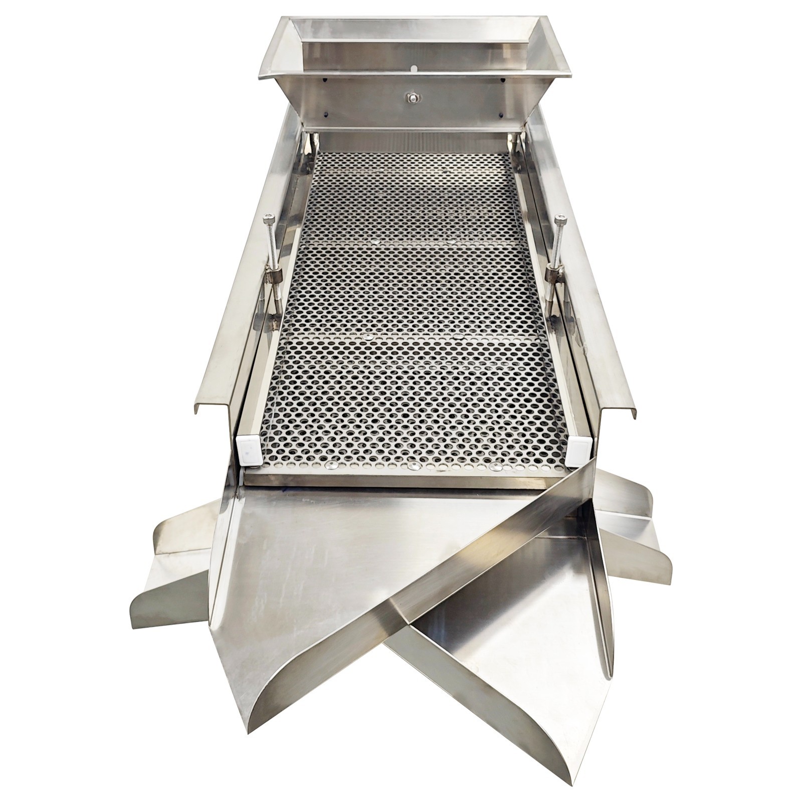 110V Stainless Steel Linear Vibrating Screen Electric Three-layers Linear Sieve