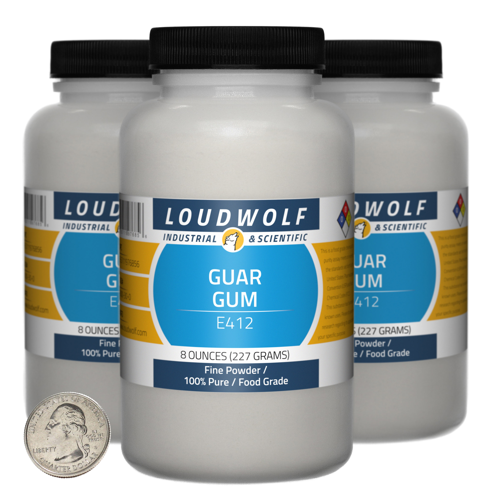 Guar Gum / 1.5 Pounds / 3 Bottles / 100% Pure Food Grade / Fine Powder / USA
