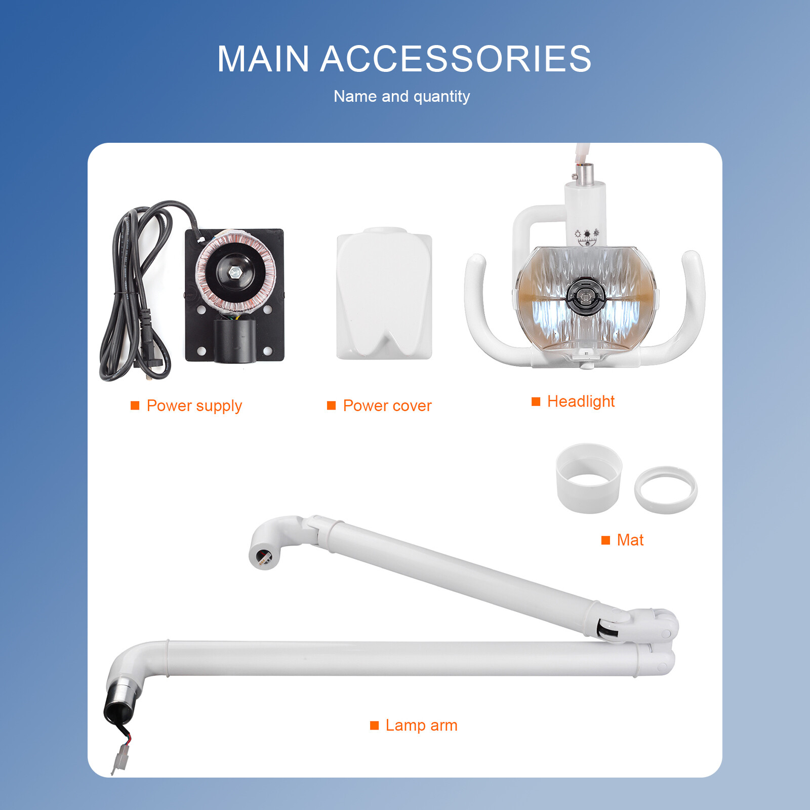 50W Wall-Mounted Dental Surgical Halogen Light Shadowless Lamp Light with Arm US
