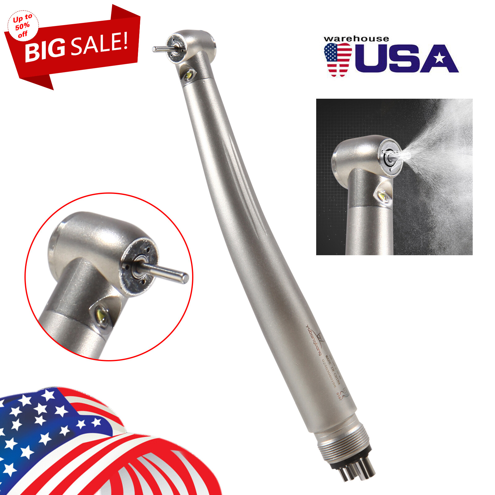 1-5*Dental E-generator LED /Without LED High Speed Handpiece Standard Head 4Hole