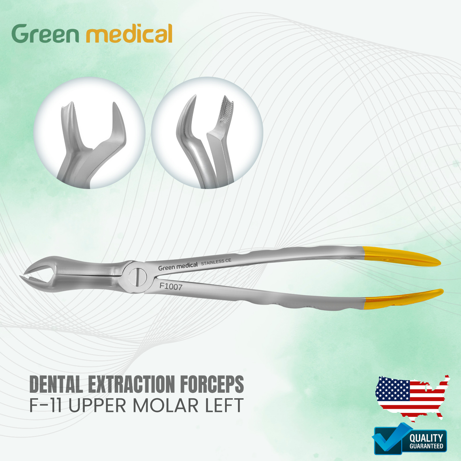 DENTAL EXTRACTION FORCEPS F-11 UPPER MOLAR LEFT German Grade Stainless Steel