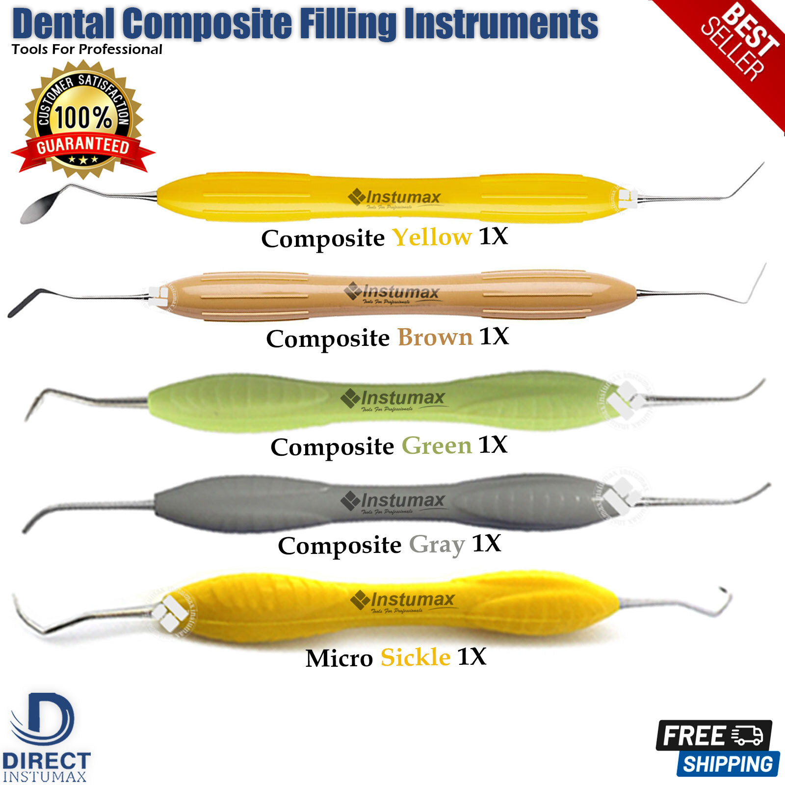 Dental Composite Filling Instruments Kit Restoration Placement Tools Instumax