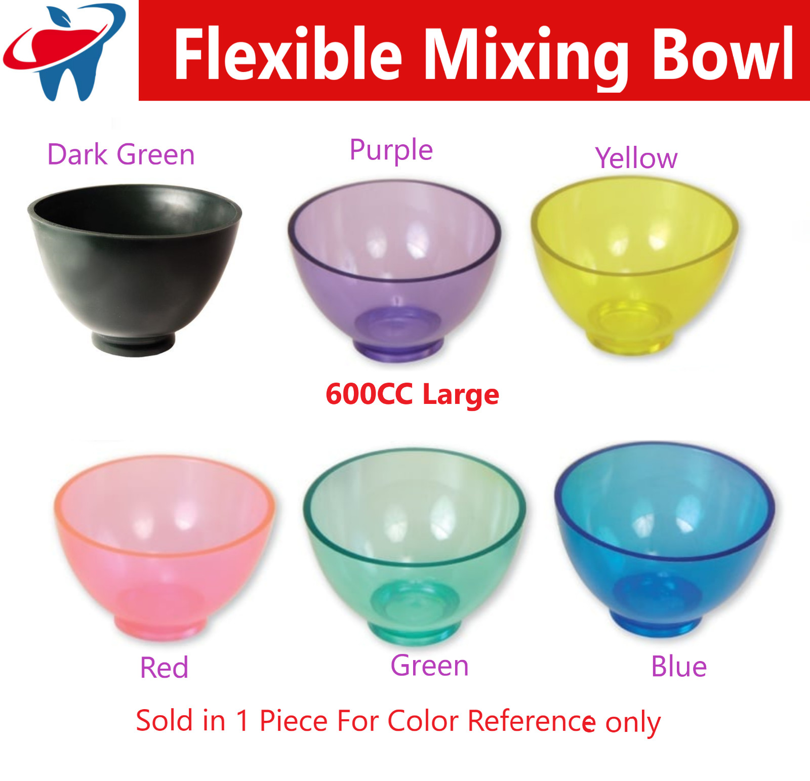 Dental Lab Flexible Rubber Impression Mixing Alginate Bowl – All Sizes & Colors