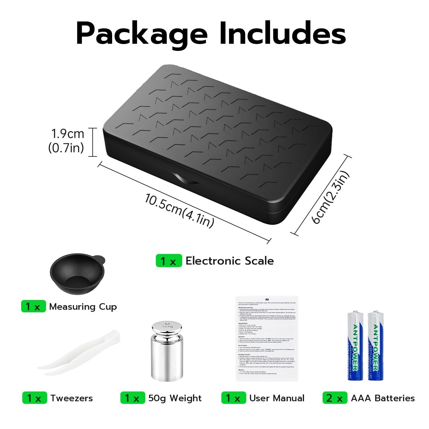 Wigearss Digital Milligram Scale 50g x 0.001g Precision Scale