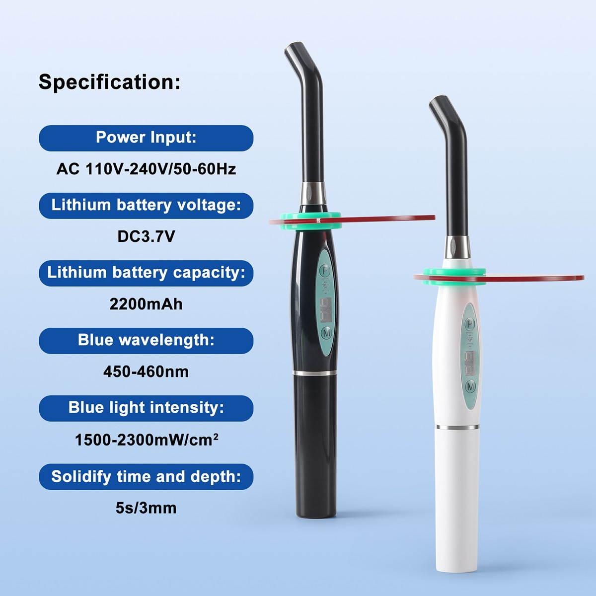 Dental Wireless Cordless LED Cure Curing Light Lamp 1500mw 5W Tool Resin Cure