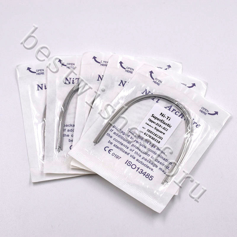 10 Pc Dental Elastic NITI Rectangular Arch Wire Natural Ovoid Square Upper/Lower