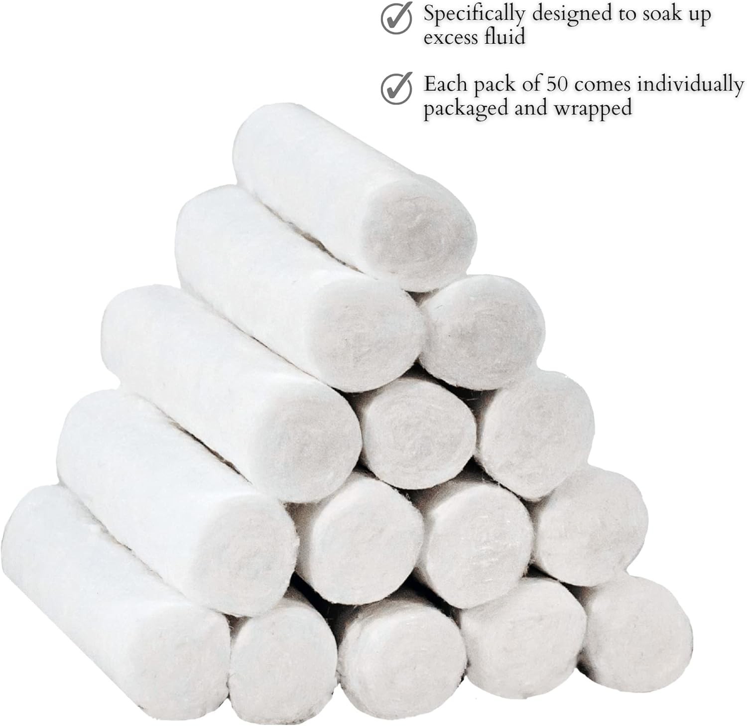 Absorbent Dental Cotton Rolls 1.5 in – 100 Count for Whitenings & Emergencies