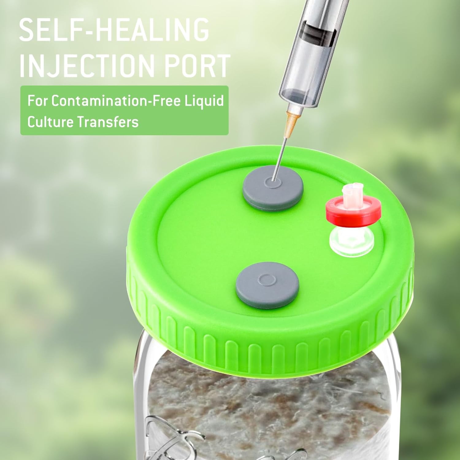 Mason Jar Lid Needle filter Lliquid Culture Lid with Tubing Mushroom growing Lid