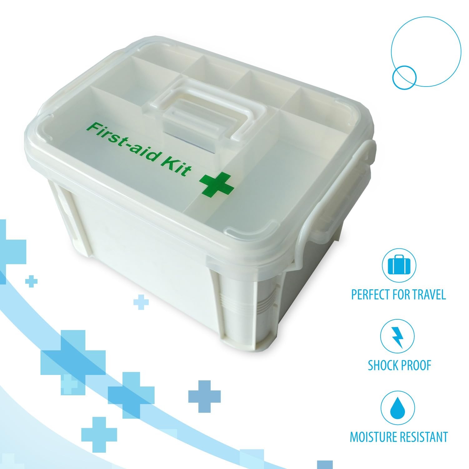 Deke Home – Portable First Aid Medicine Organizer Handle Plastic Family Medical