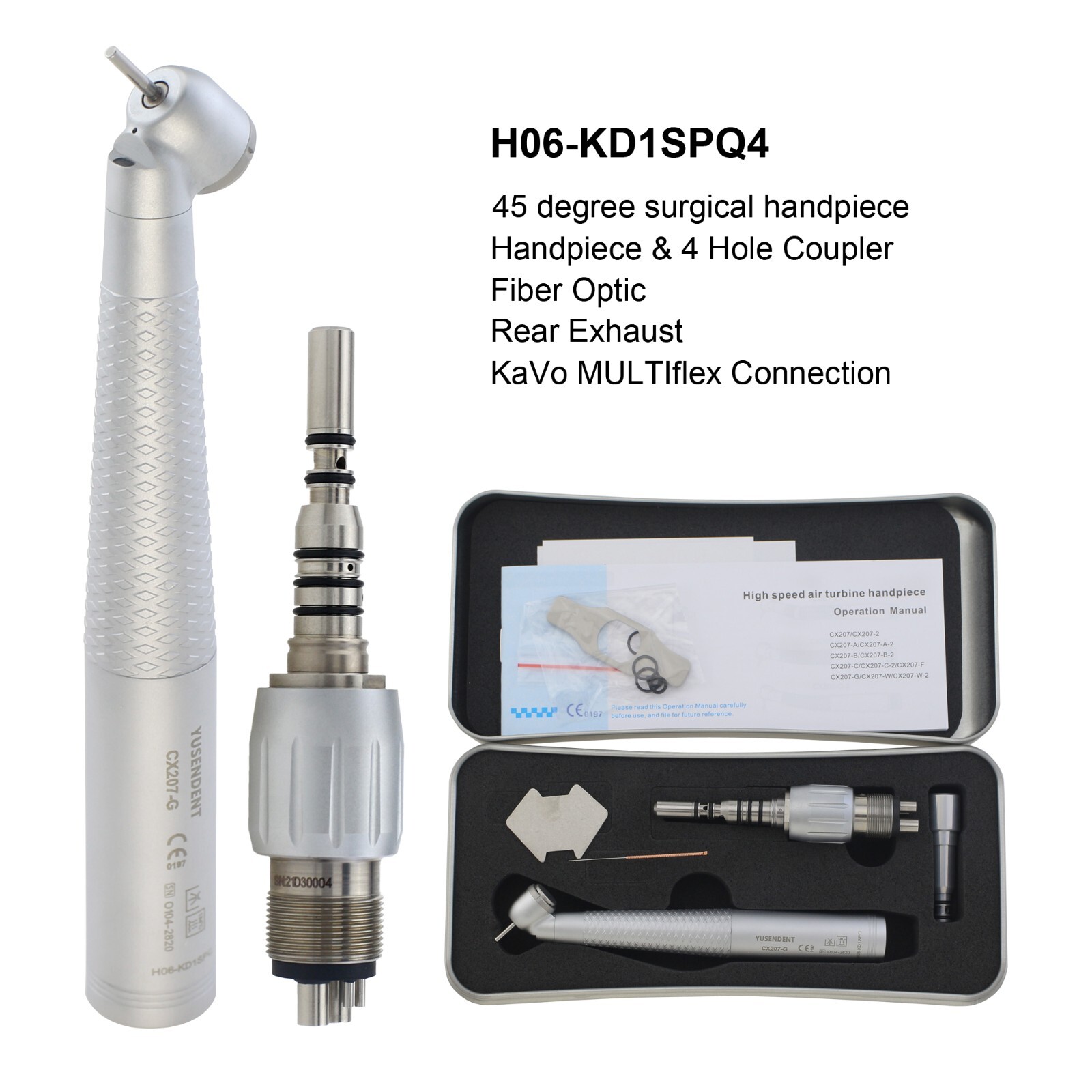 COXO Dental 45 Degree Surgical Handpiece Fiber Optic KaVo MULTIflex LED Coupler