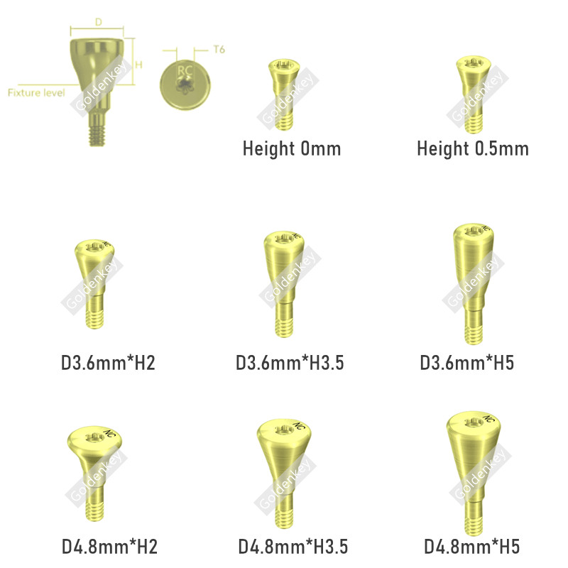 10Pcs Healing Abutment Cap RC NC Titanium Fit Straumann ITI Regular Narrow Cross