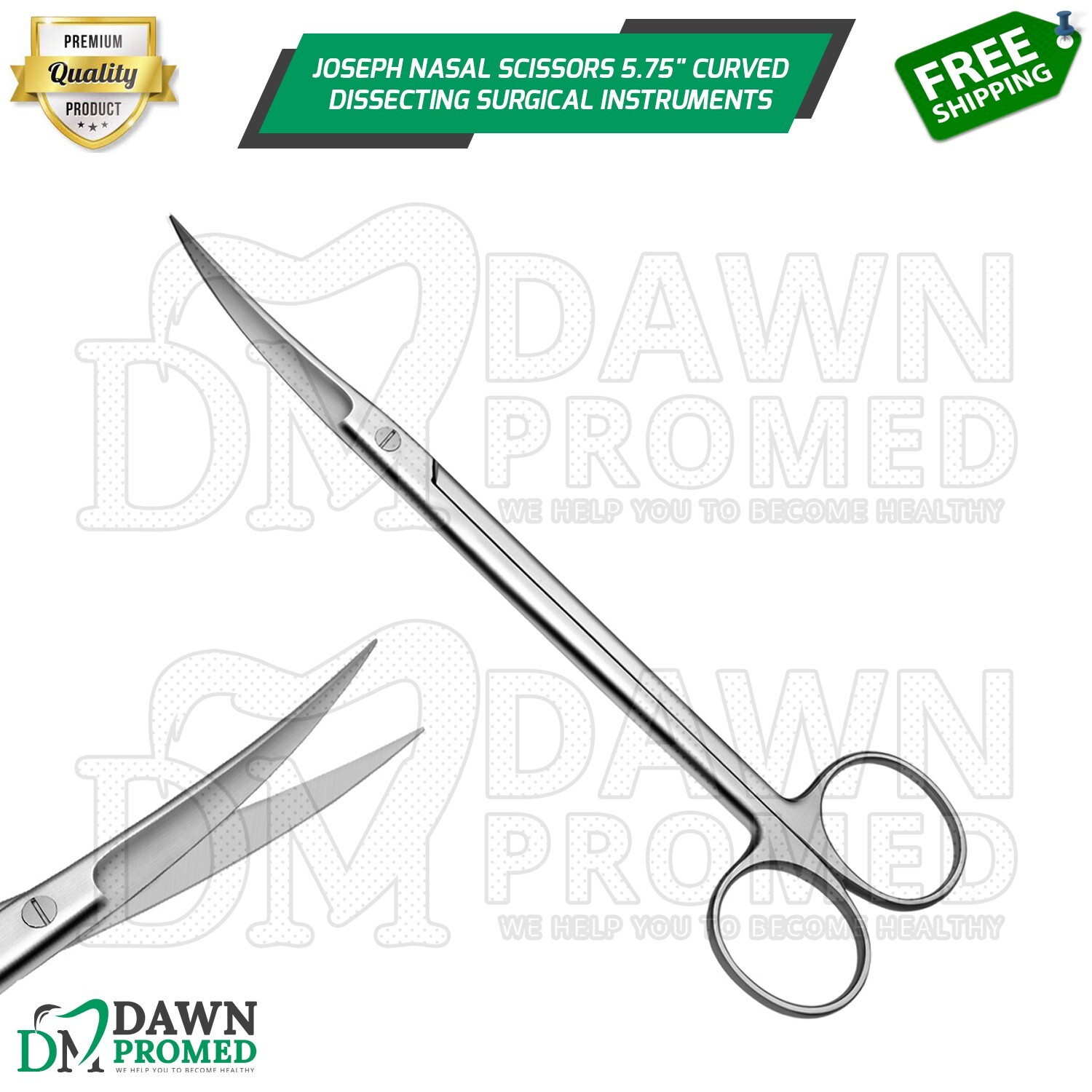 Joseph Nasal Scissors 5.75″ Curved Dissecting Surgical Dental Instruments