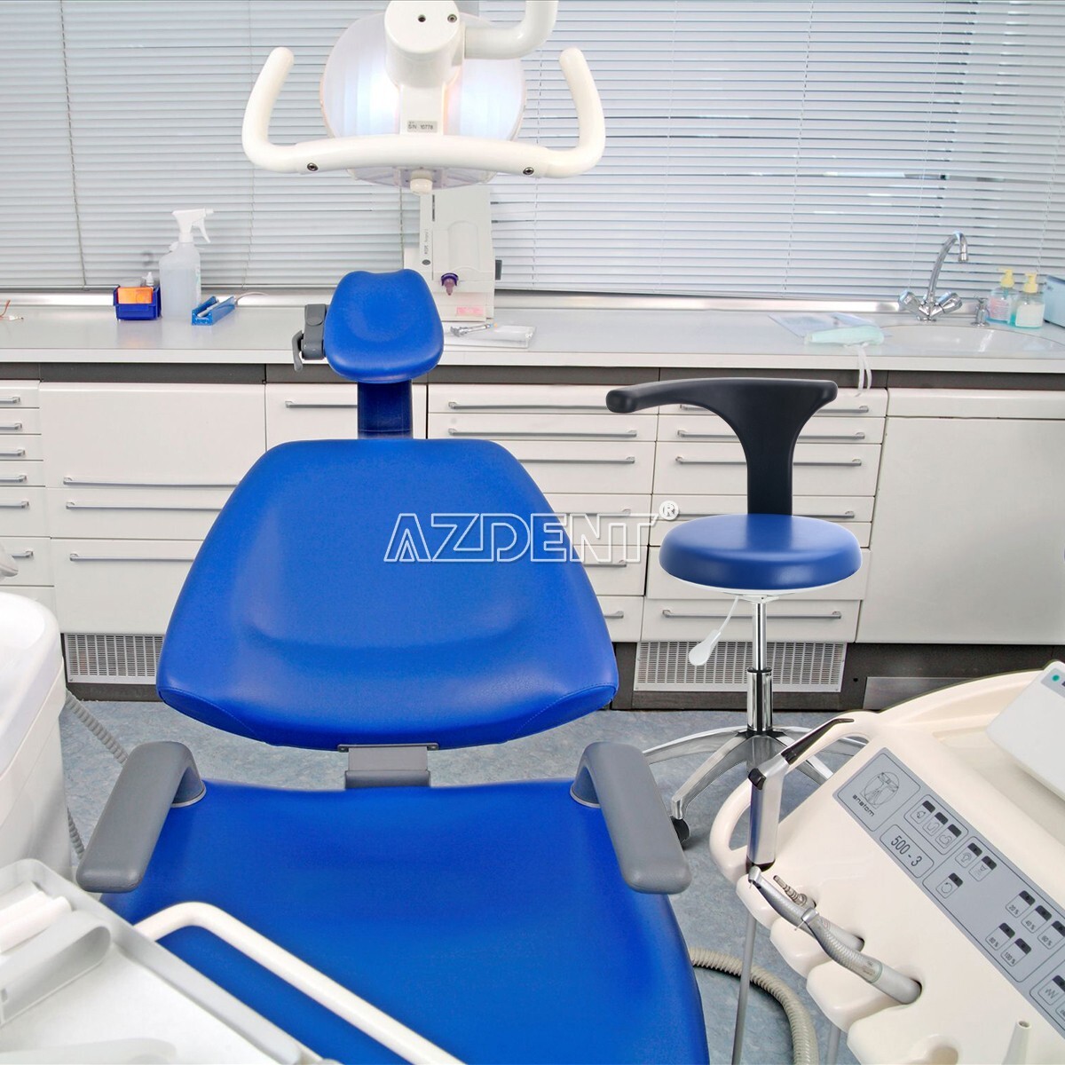 PU Leather Dental Adjustable Stool Dentist Doctor Chair Office Rolling Stool UPS