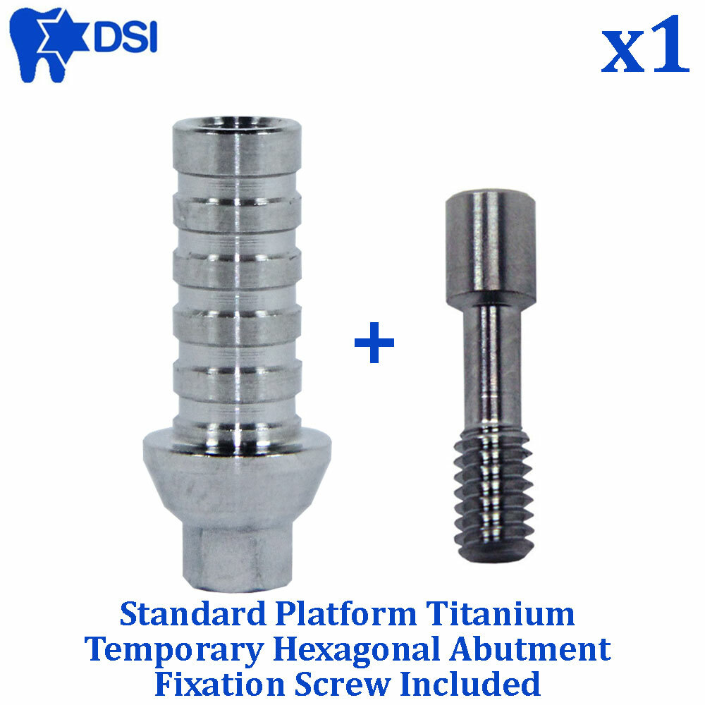 1x DSI Dental Fixture Temporary Hexagonal Straight Prosthetic Standard