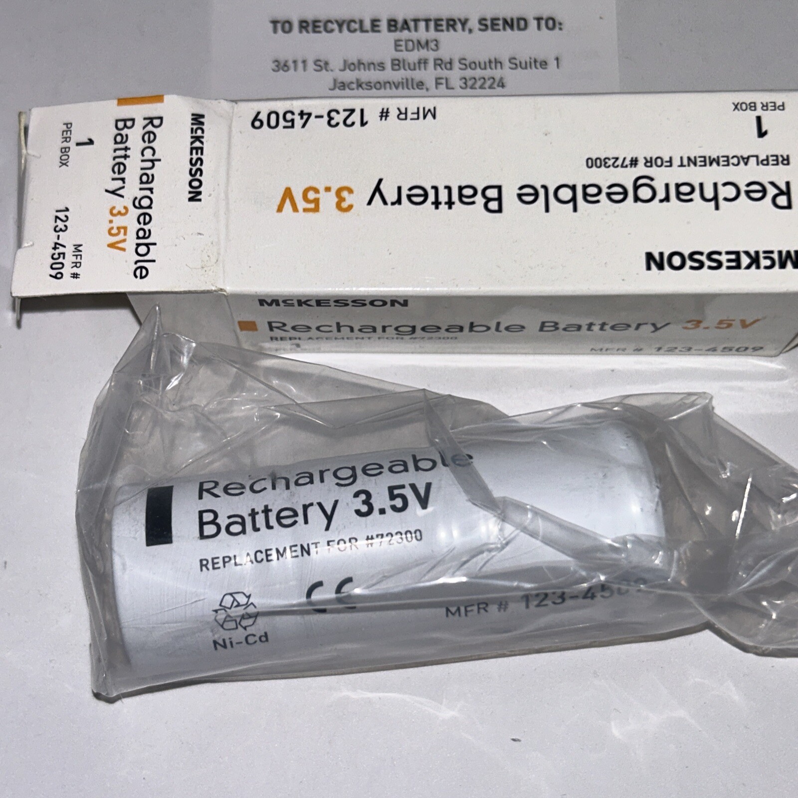 McKesson Rechargeable Battery -72300 NiCad 3.5V Replacement Set Of 2 NEW!