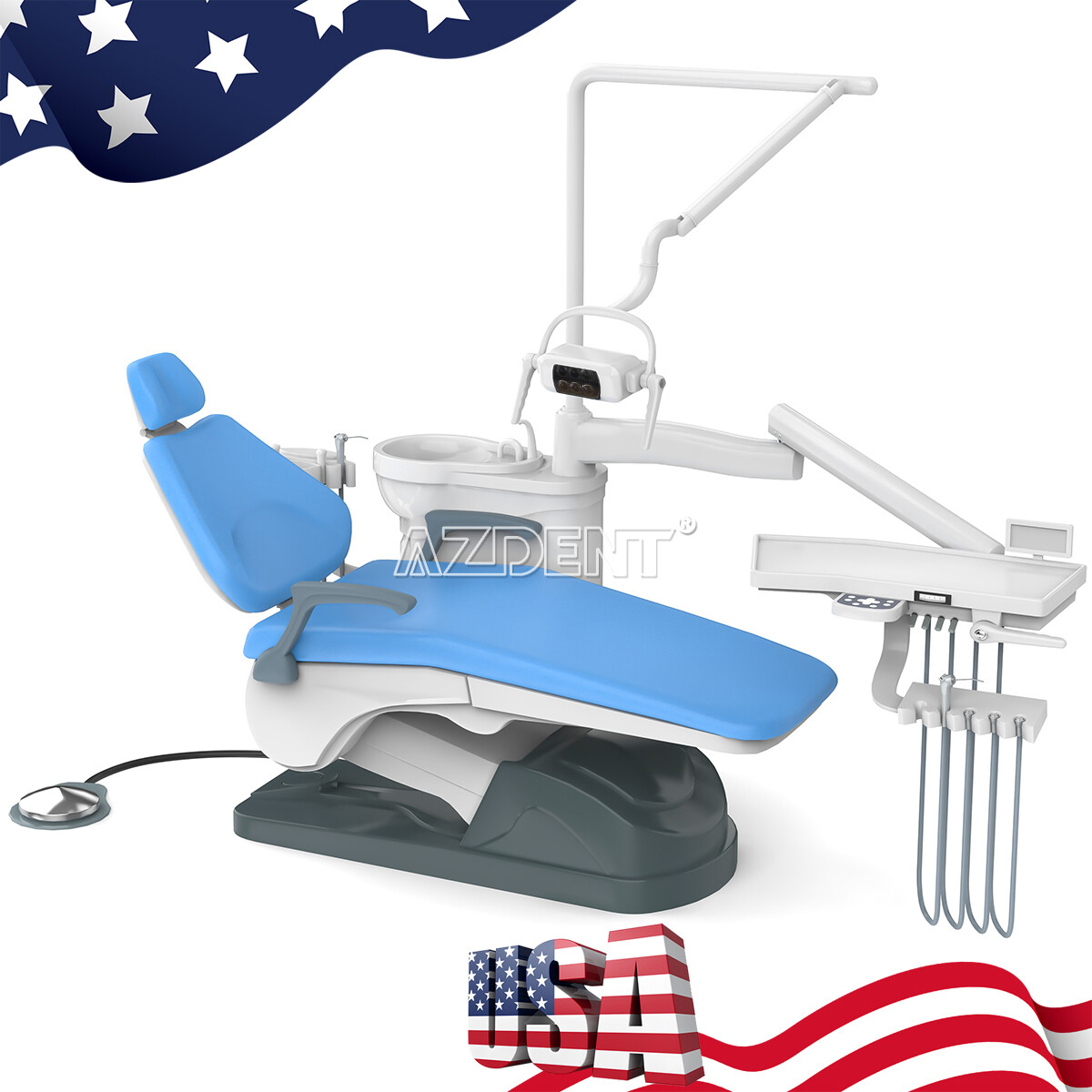 Dental Clinic Unit Chair DC Motor Computer Controlled + Dentist Stool Handpiece