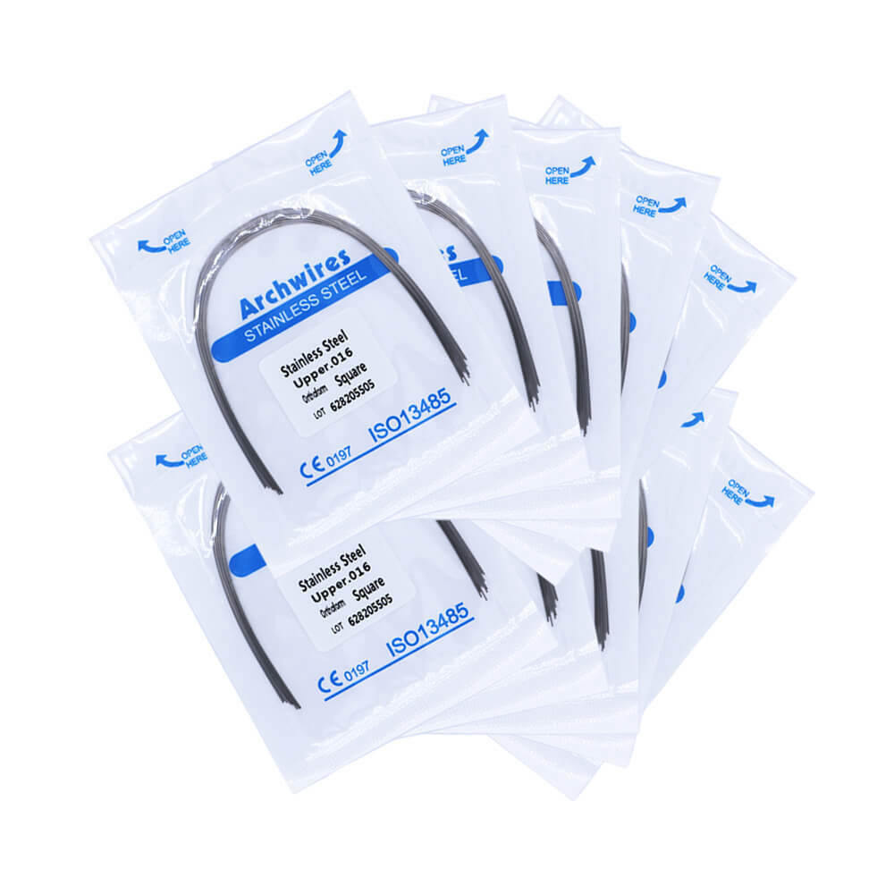 100 pcs Dental orthodontic Stainless steel arch wires 10 size 012U-020L Square